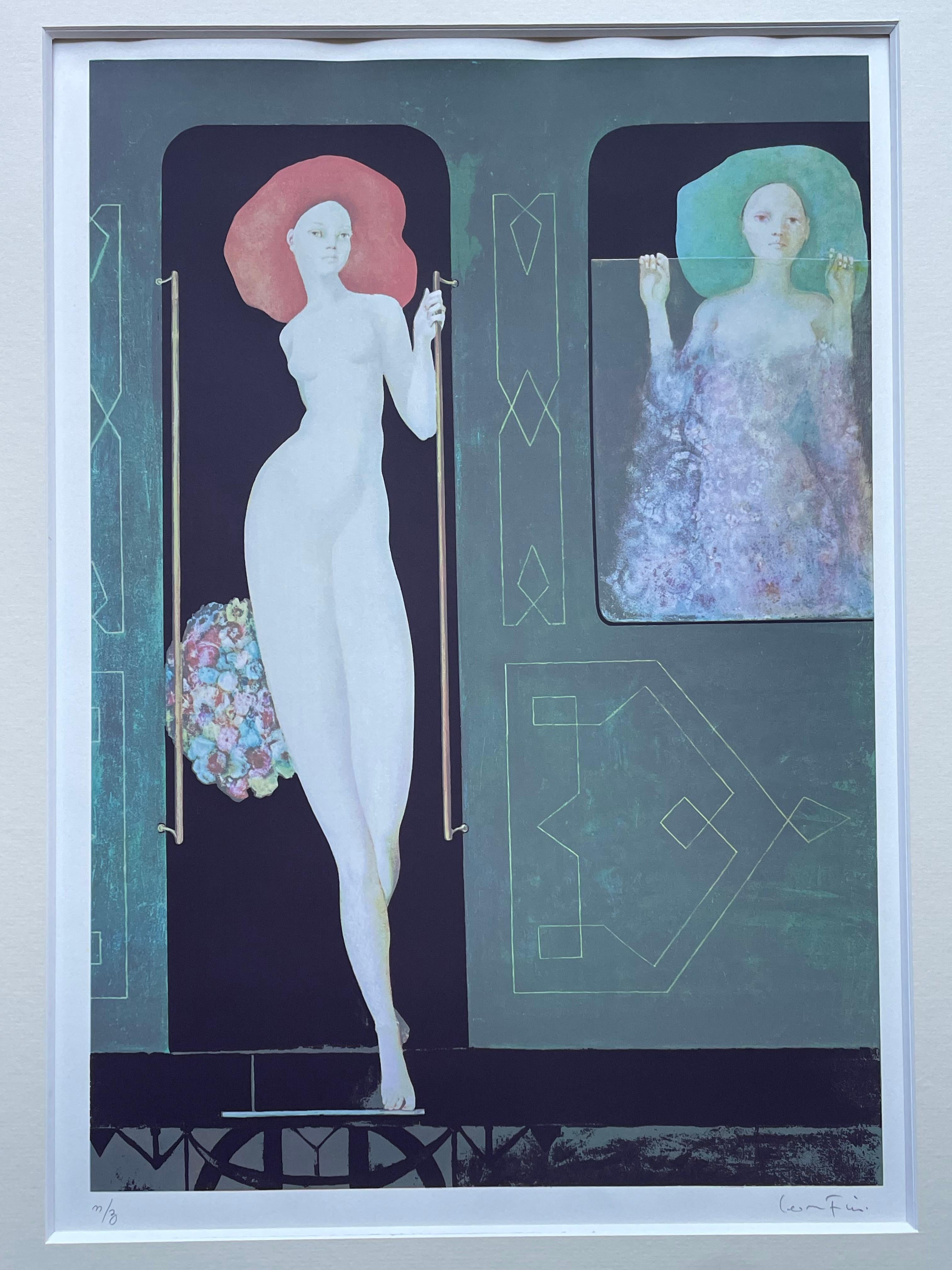 Leonor Fini, rara serigrafía original sobre papel Rives, hacia 1970 en venta 4