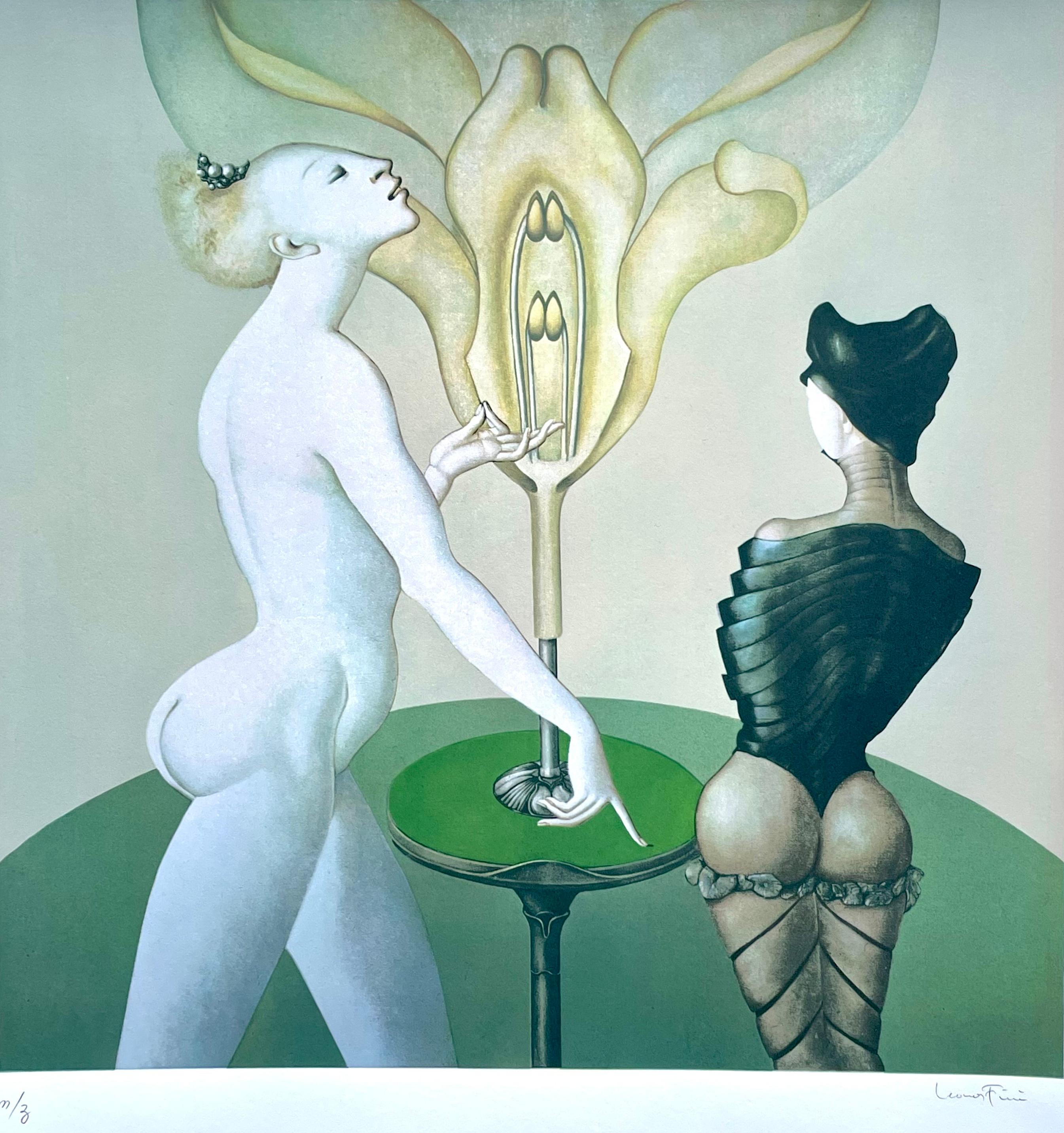 Leonor Fini, rara serigrafía original sobre papel Rives, hacia 1970 en venta 5