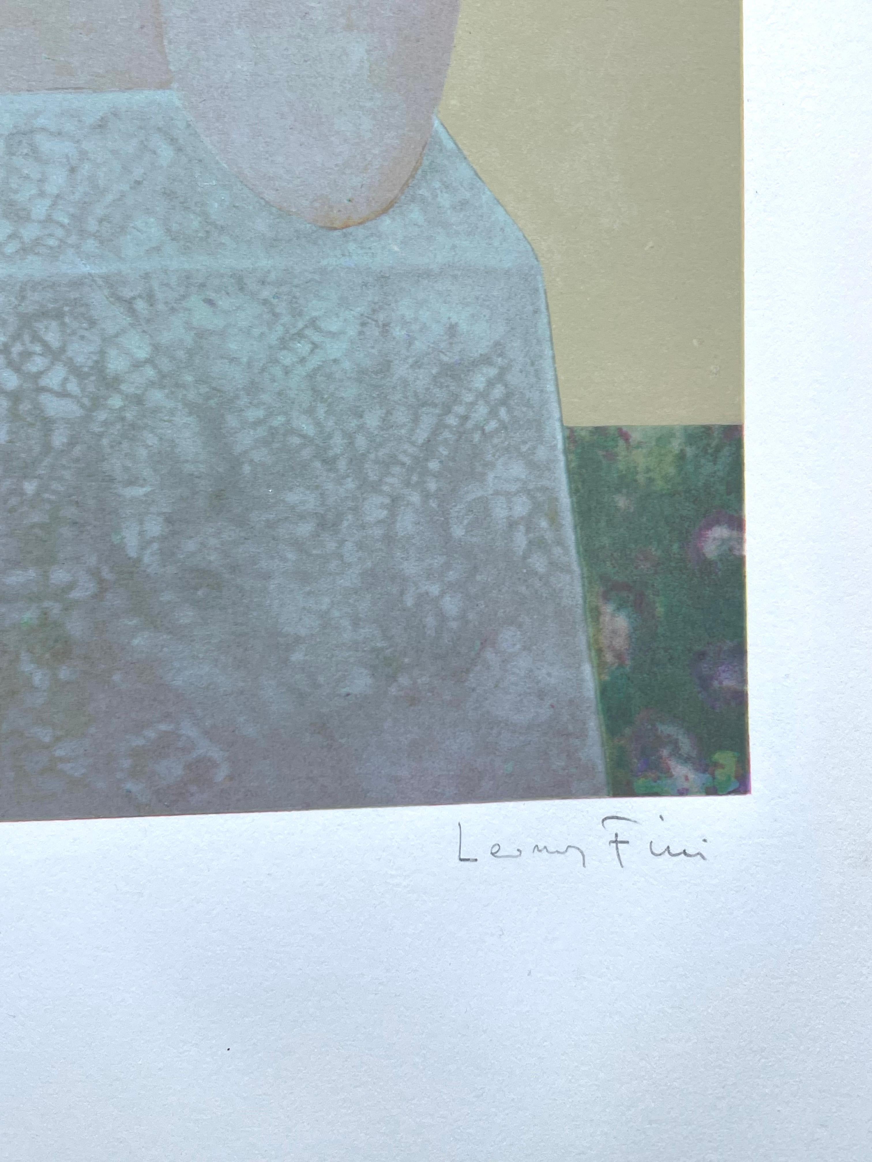 Leonor Fini, rara serigrafía original sobre papel Rives, hacia 1970 en venta 5