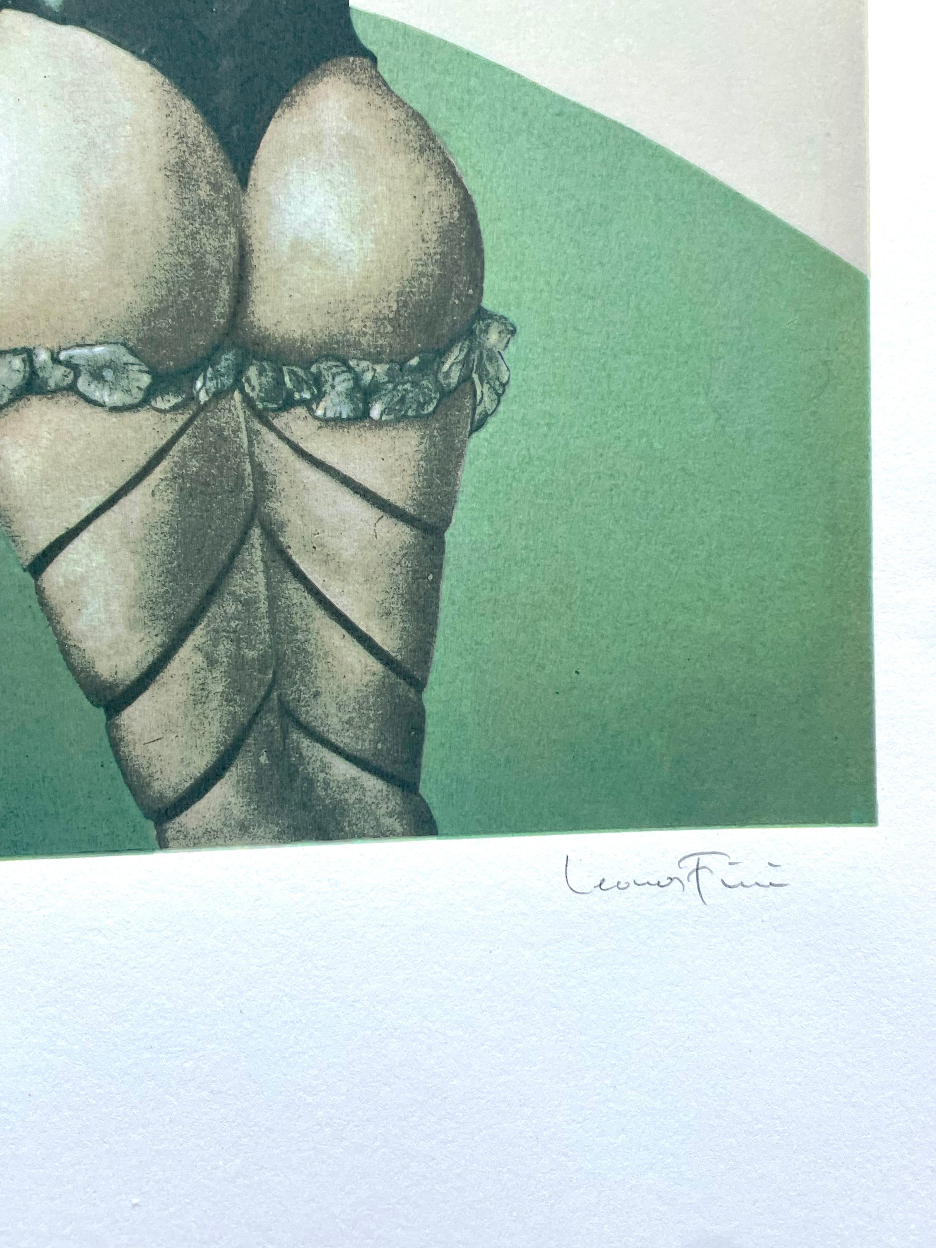 Leonor Fini, rara serigrafía original sobre papel Rives, hacia 1970 en venta 6