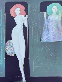 Leonor Fini, rara serigrafia originale su carta Rives, circa 1970