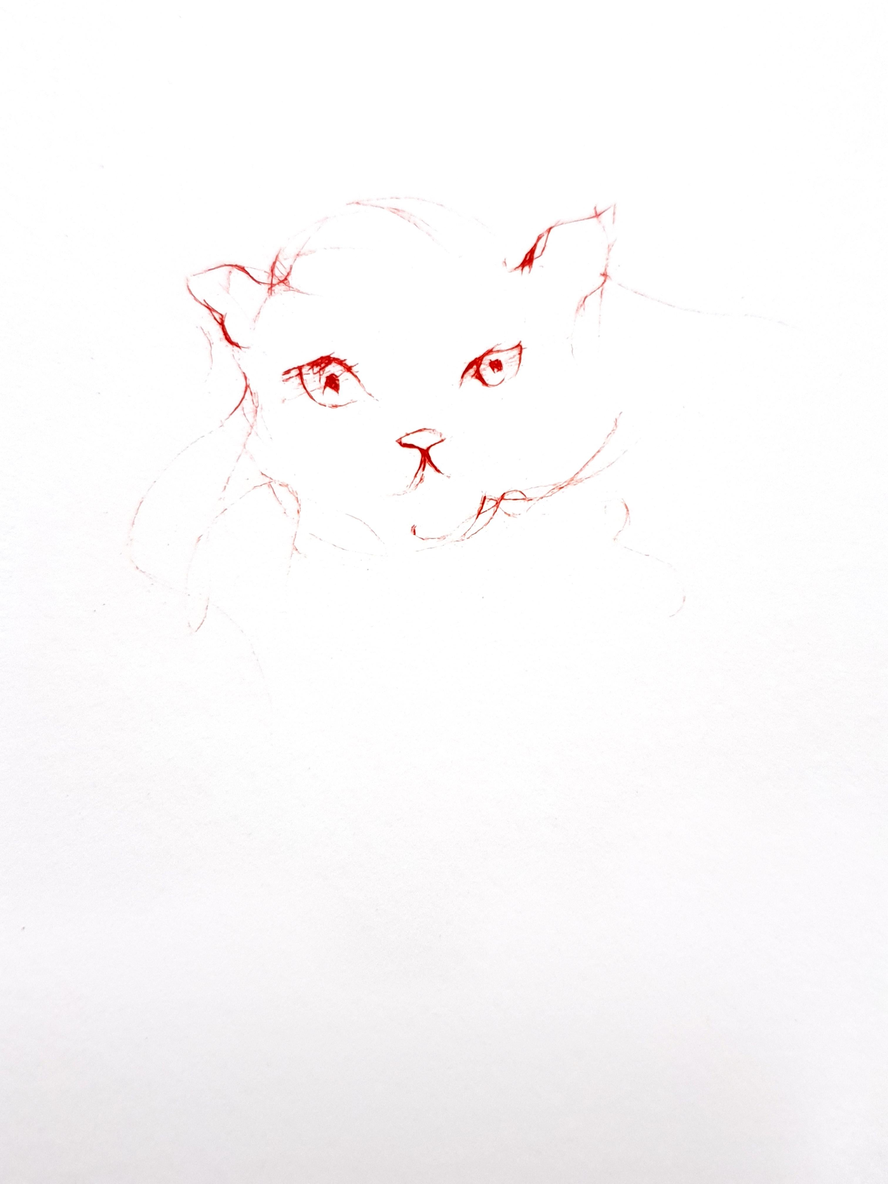 Leonor Fini - Red Cats - Original Etching For Sale 6