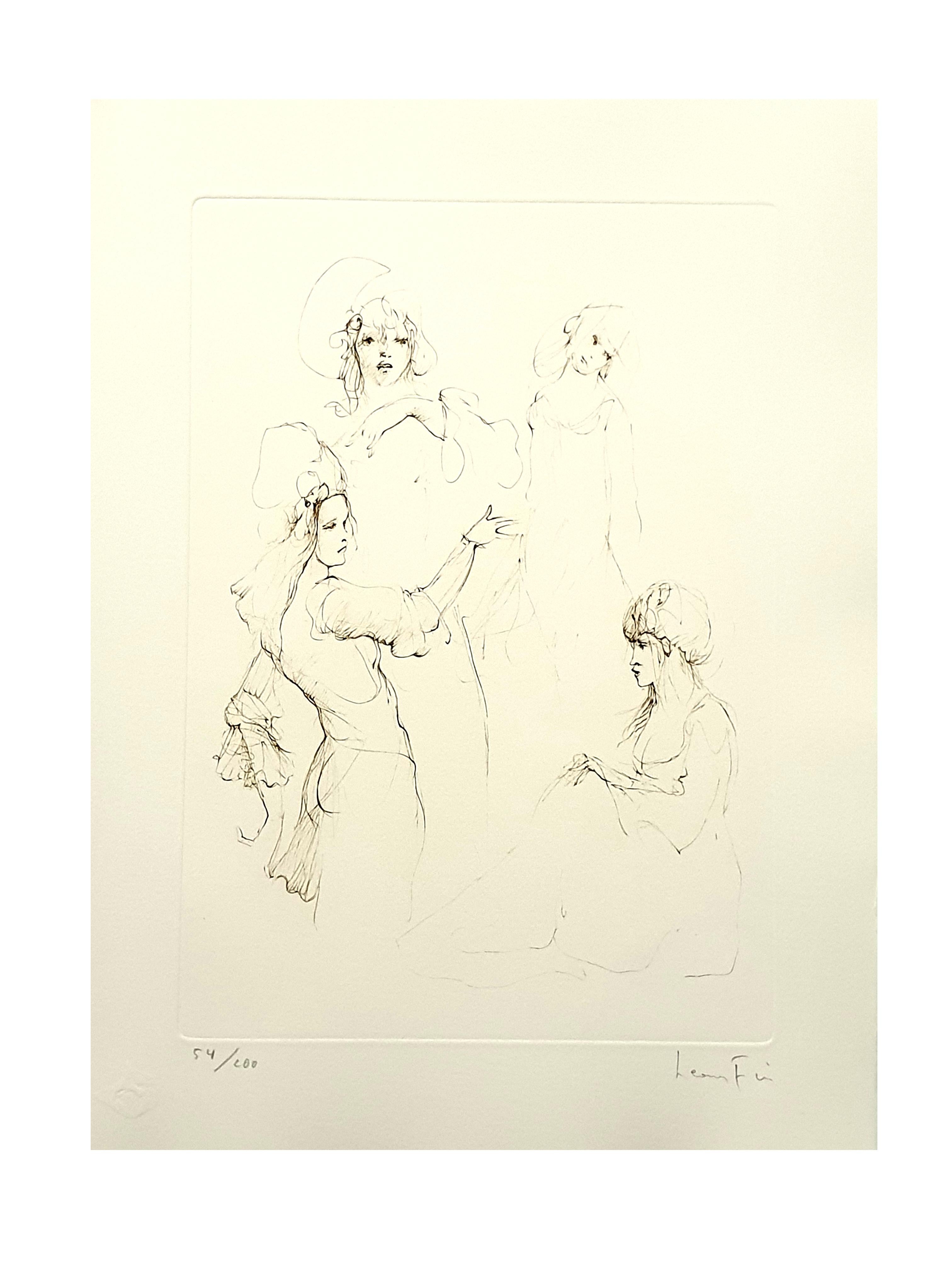 Leonor Fini - Servants - Original Handsigned Lithograph For Sale 6