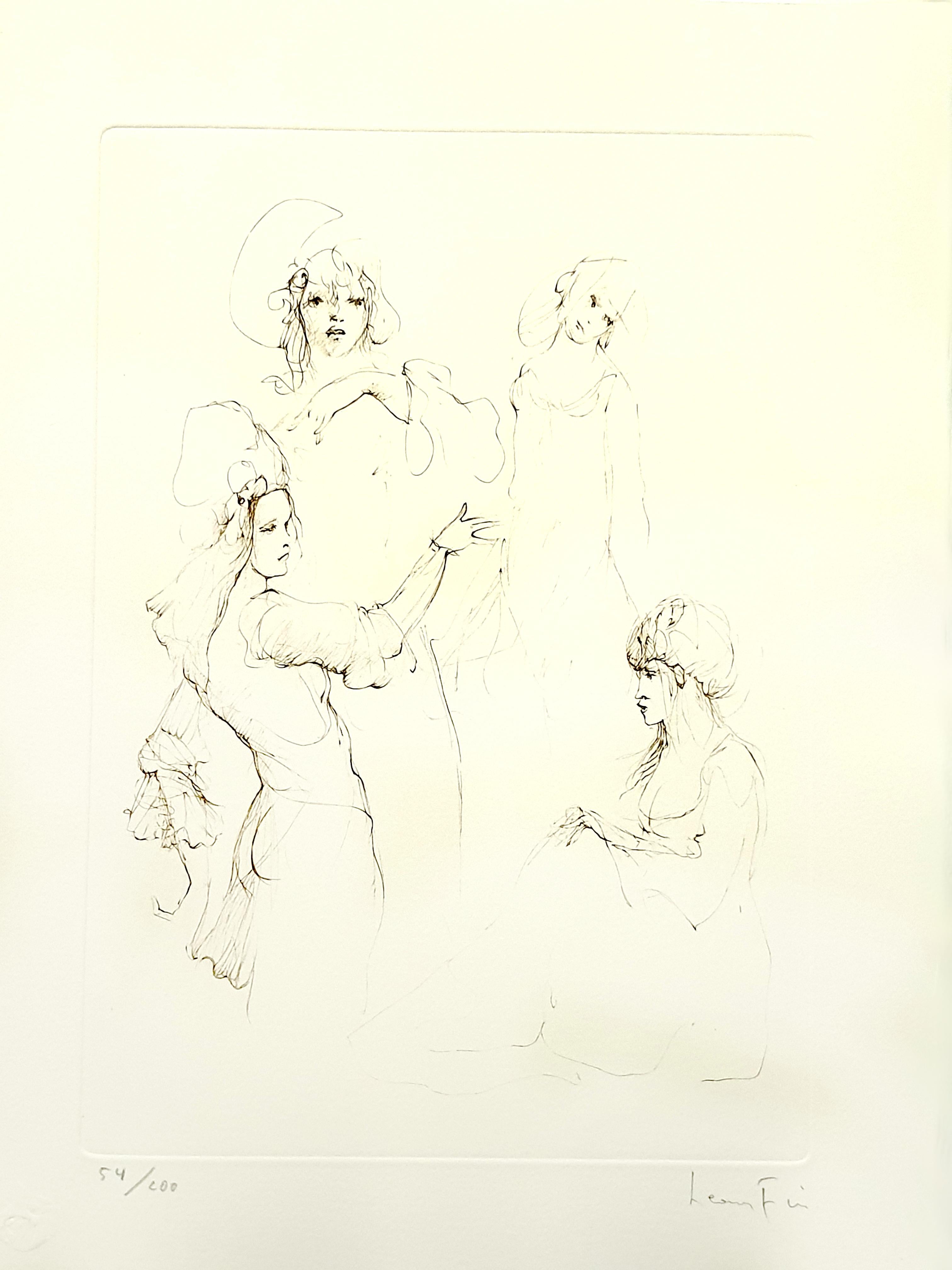 Leonor Fini - Diener - Original Handsignierte Lithographie
Les Elus de la Nuit
1986
Bedingungen: ausgezeichnet
Handsigniert und nummeriert
Auflage: 230
Abmessungen: 38 x 28 cm 
Ausgaben: Trinckvel, Paris