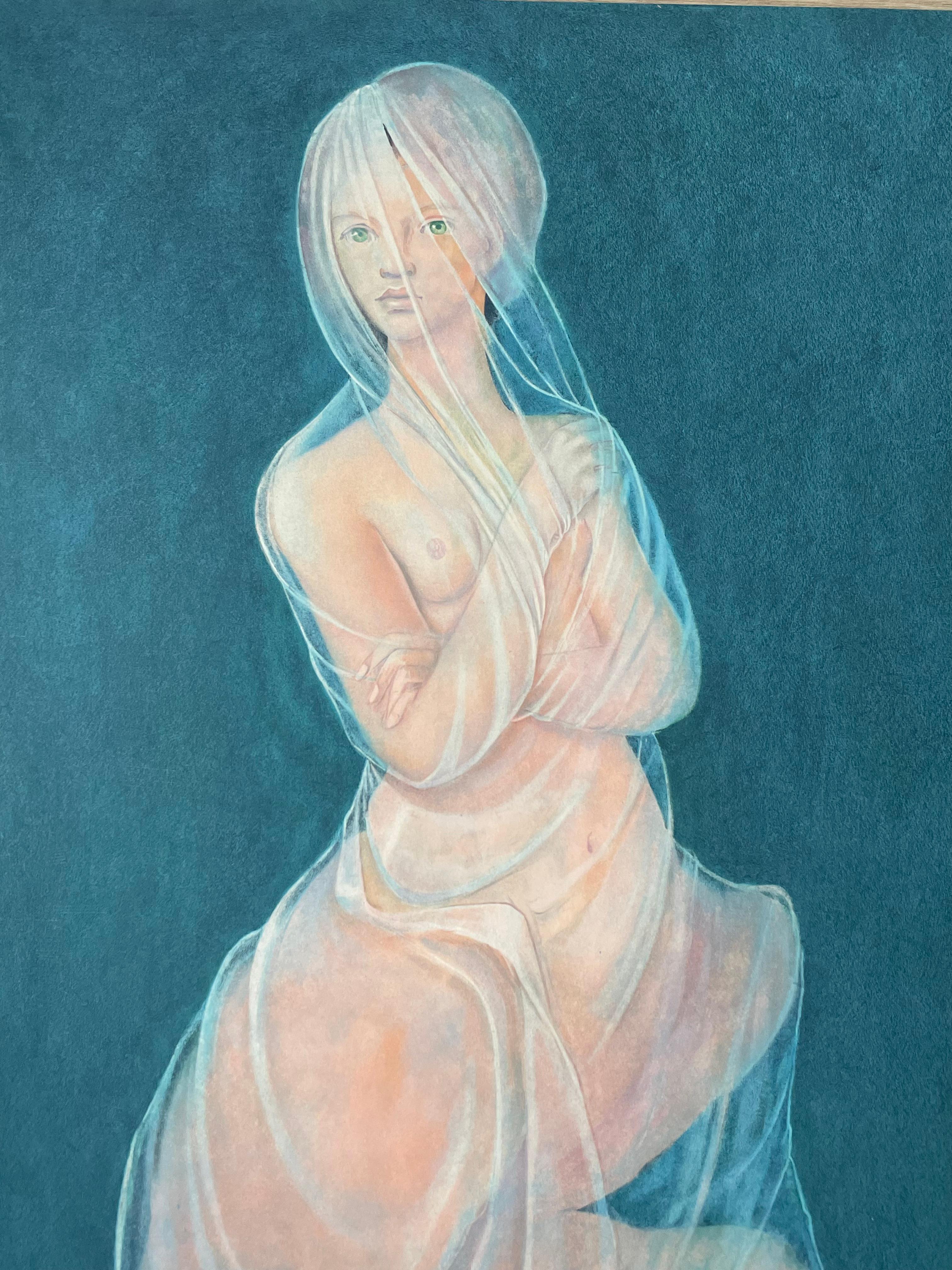 Leonor Fini, Sfinge con velo (rara litografia su carta Japon) in vendita 2