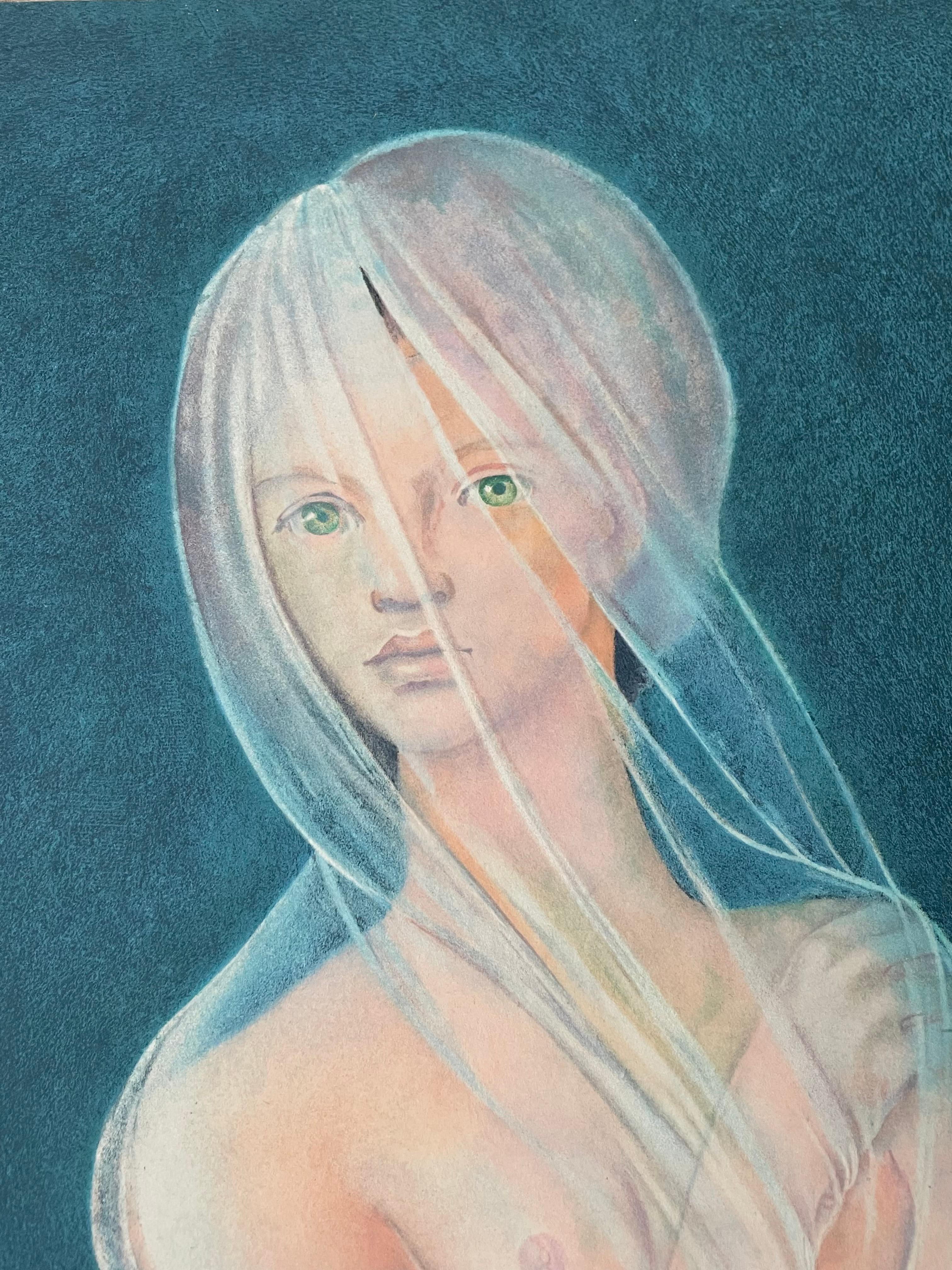 Leonor Fini, Sfinge con velo (rara litografia su carta Japon) in vendita 3
