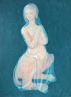 Leonor Fini, Sfinge con velo (rara litografia su carta Japon)