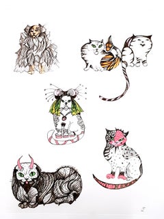 Leonor Fini – Surrealistische Katzen – Original-Radierung