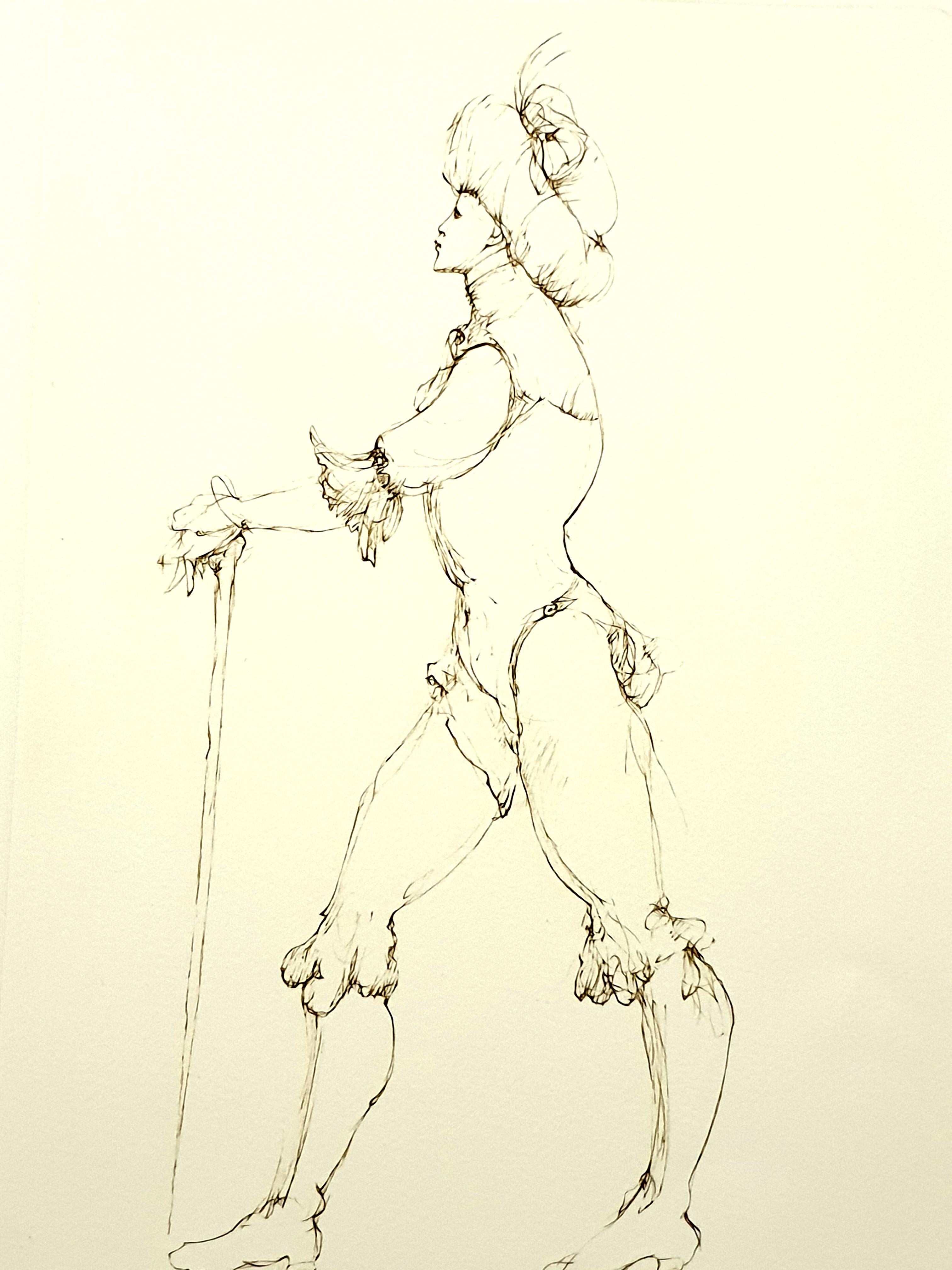Leonor Fini - The Cane - Original Handsigned Lithograph For Sale 3