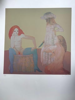 Leonor Fini, Drei Frauen, Serigrafie, um 1970