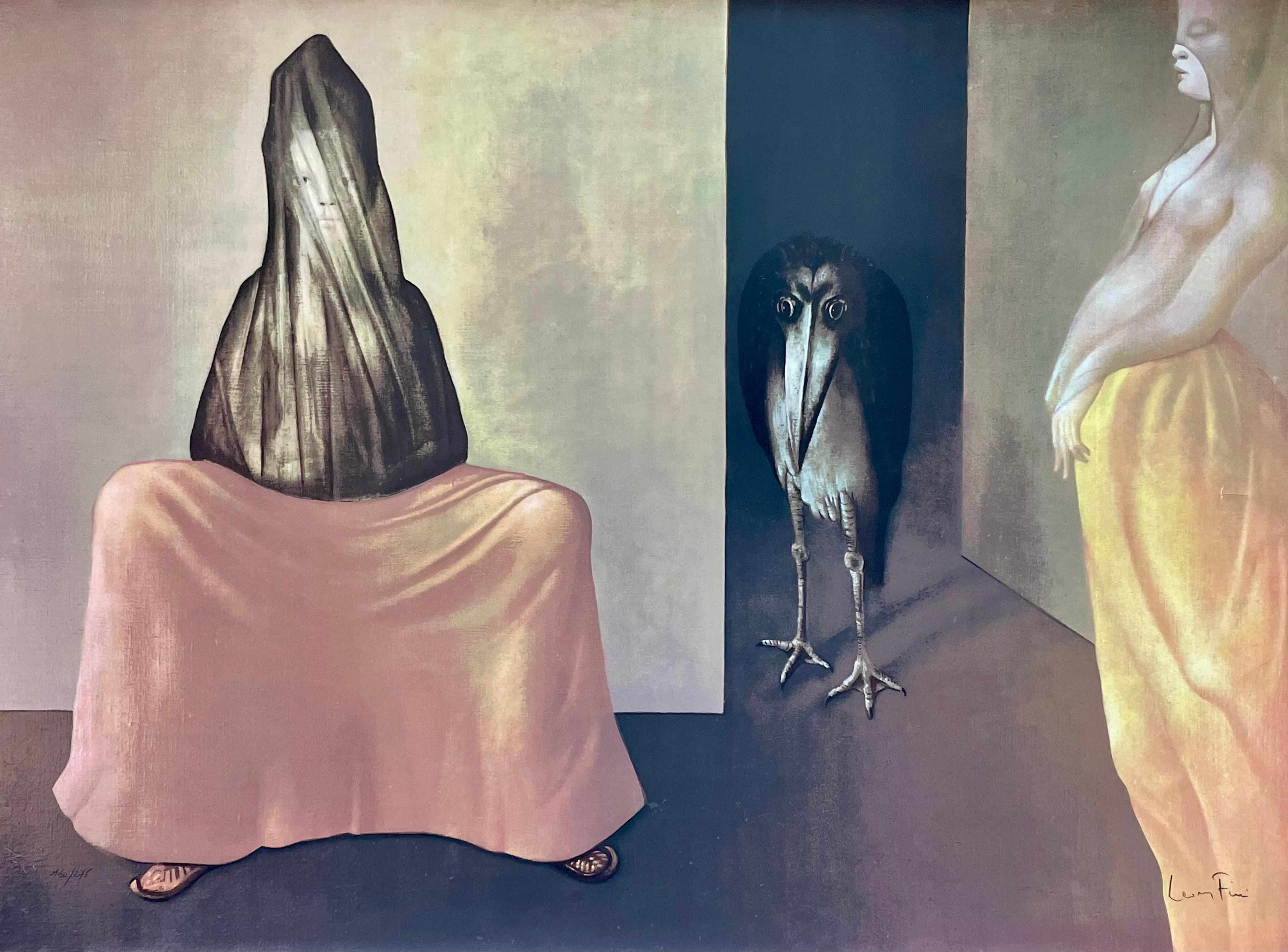 Leonor Fini, Two princesses and a bird, circa 1970 For Sale 3
