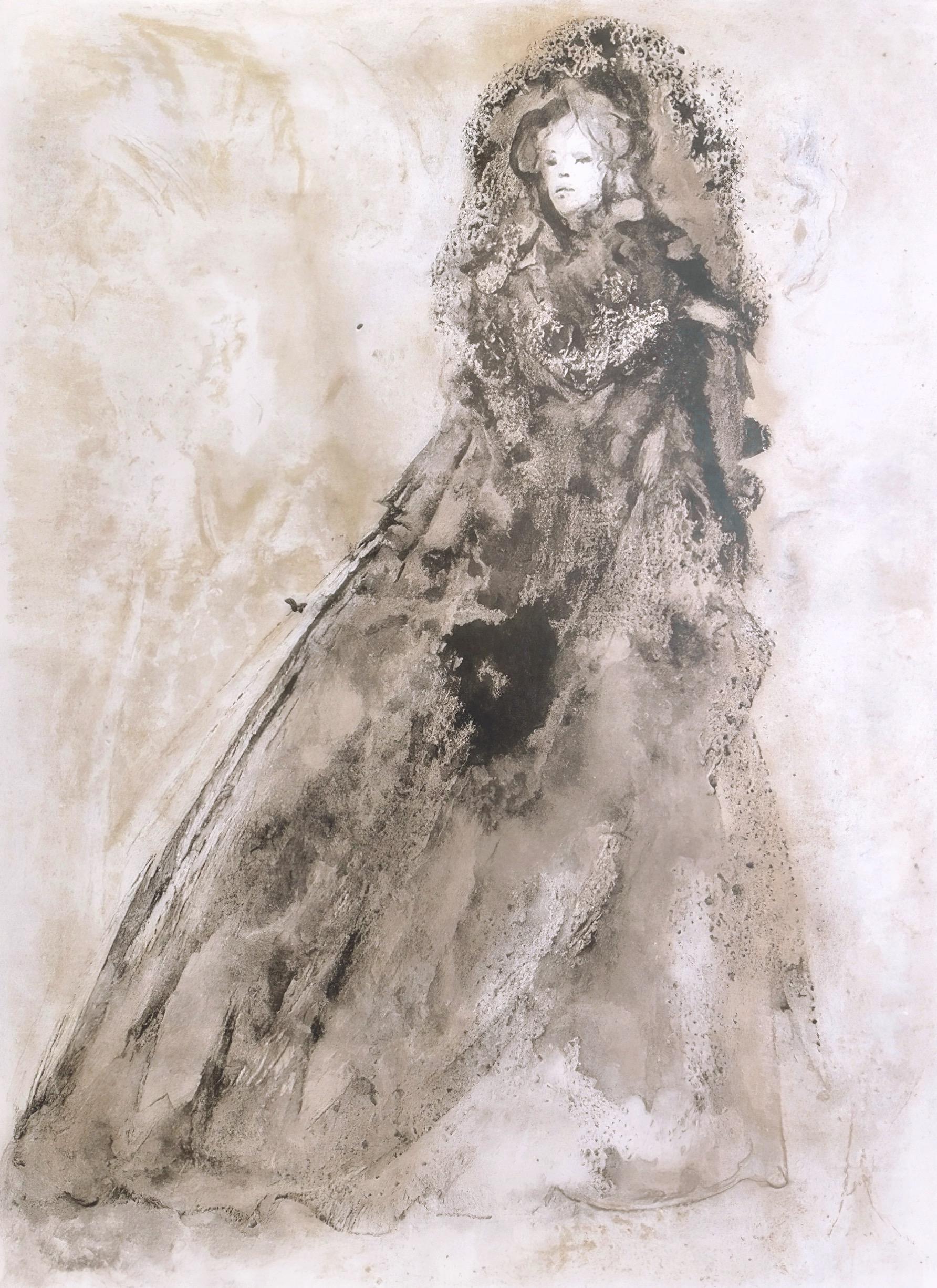 This exquisite lithograph by Leonor Fini (1907–1996), titled Sans titre (Untitled), from Les Fleurs du Mal (The Flowers of Evil), originates from the 1964 issue published by Le Cercle du Livre Precieux, Paris, and printed by Atelier Desjobert,