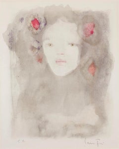 Leonor Fini, Visage (June Fille II) Litografía EA firmada 1973