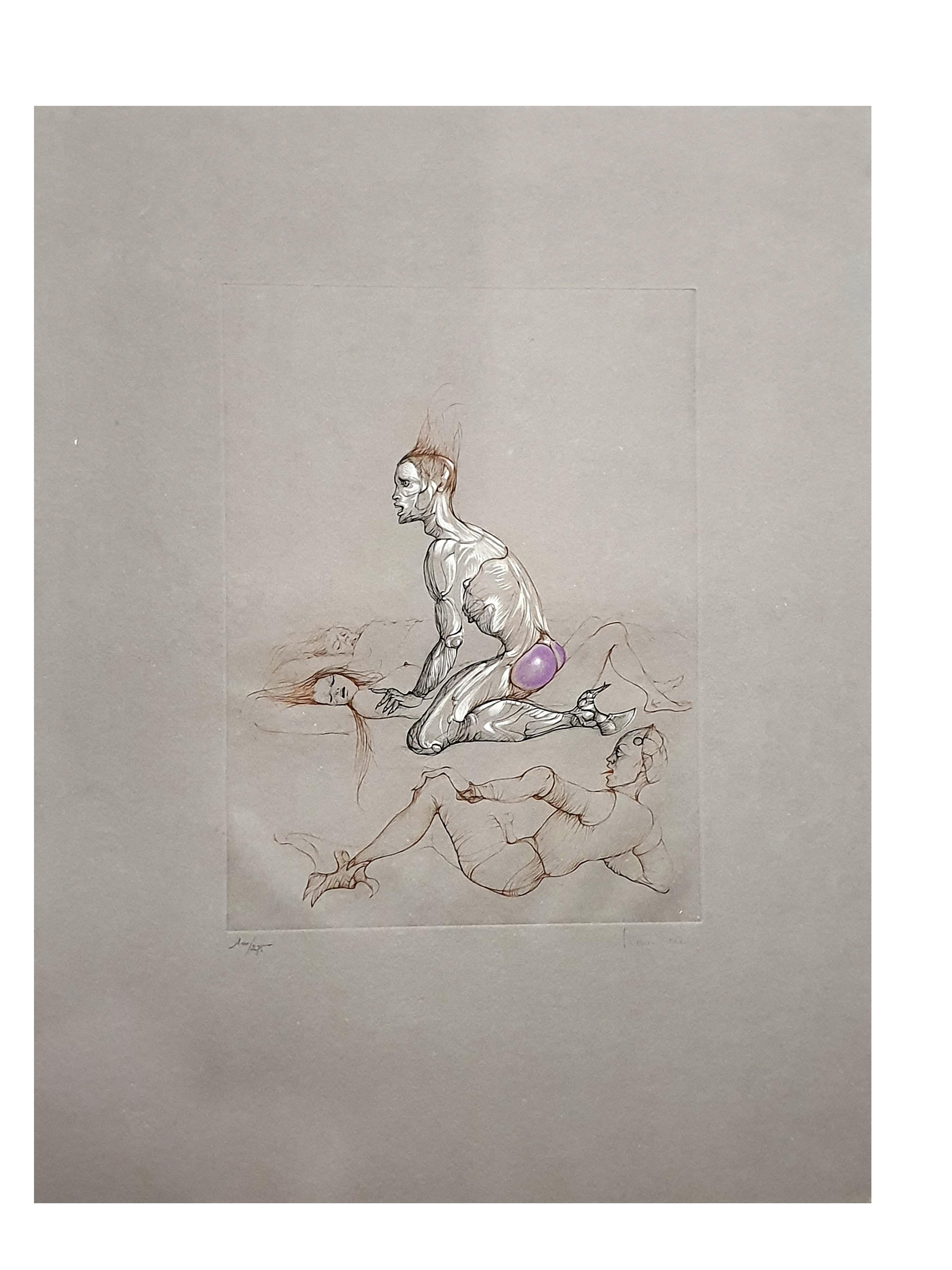 Leonor Fini - Untitled - Original Handsigned Etching For Sale 4
