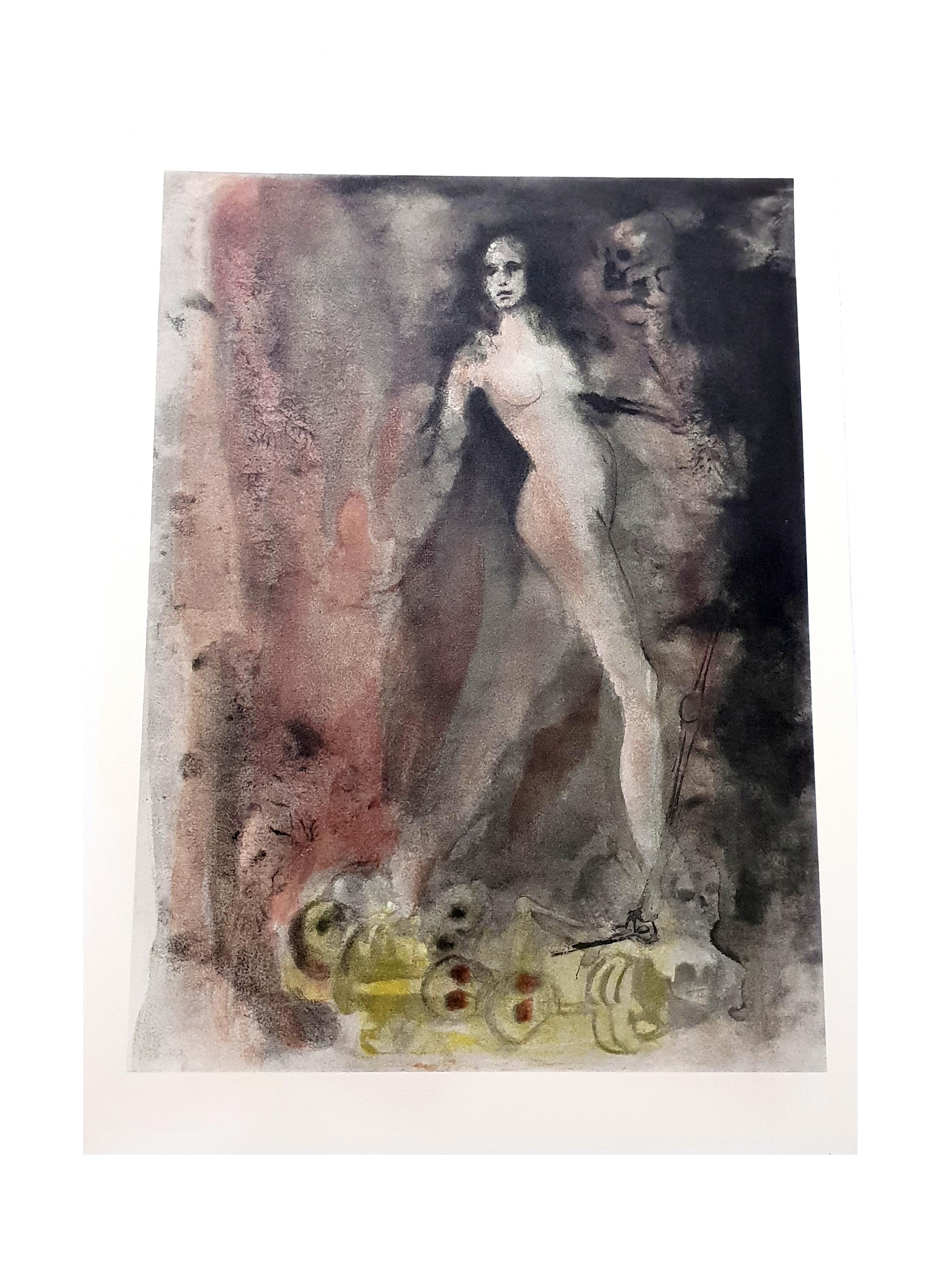 Leonor Fini - Walking on Death - Original Lithograph For Sale 3