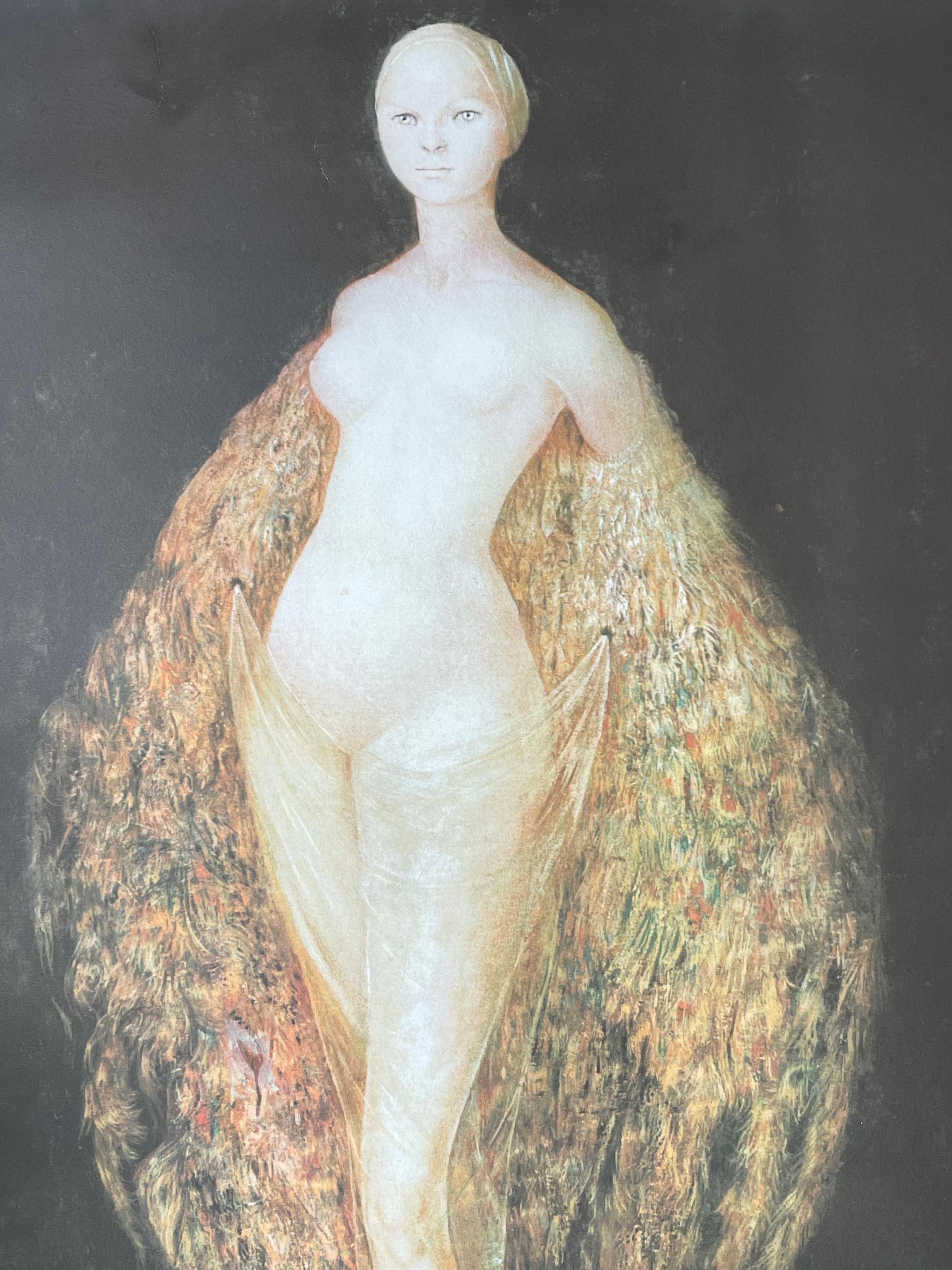 Leonor Fini, Frau mit Pfauenfedern gekleidet, um 1970 im Angebot 6
