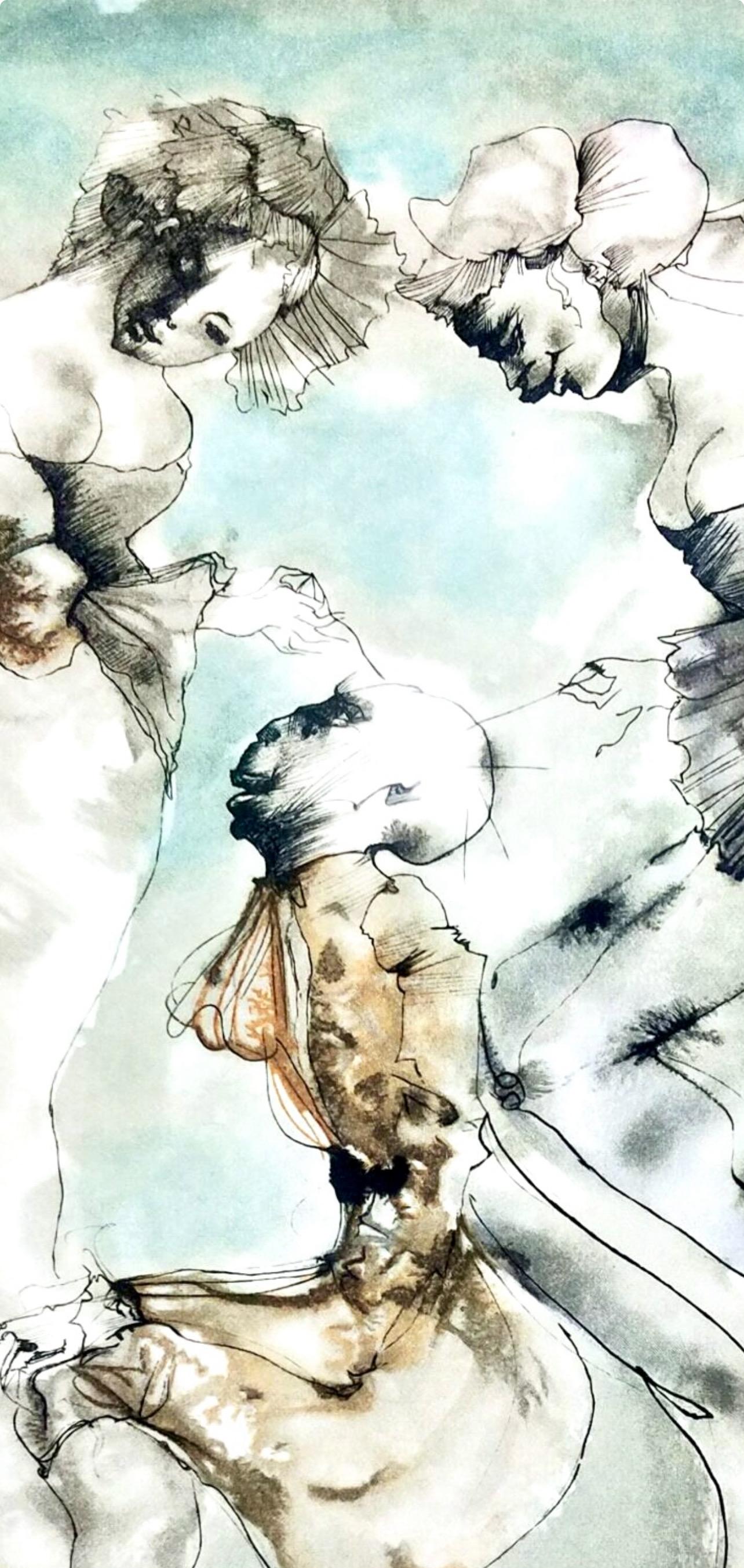 Les deux maitresses, Vingt fables de La fontaine, Léonor Fini – Print von Leonor Fini