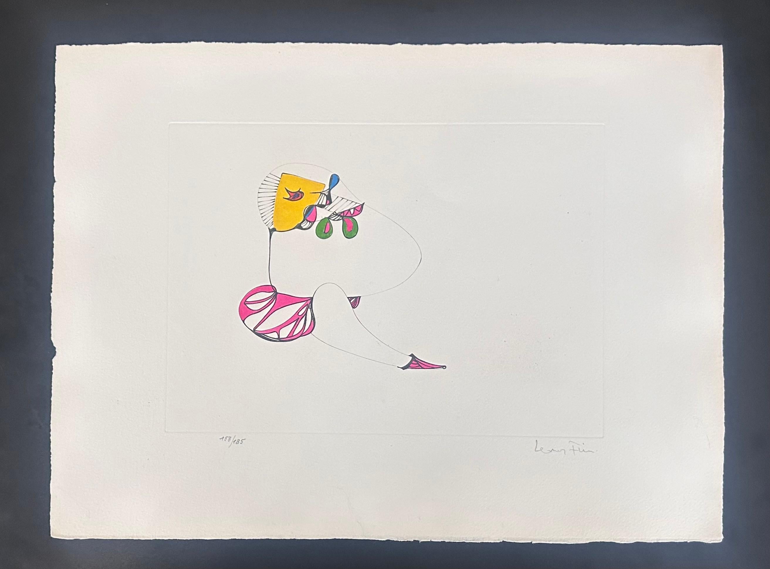 Ma fortune - Hand-signed numbered lithograph by Leonor Fini, Surrealist, 1975 For Sale 1