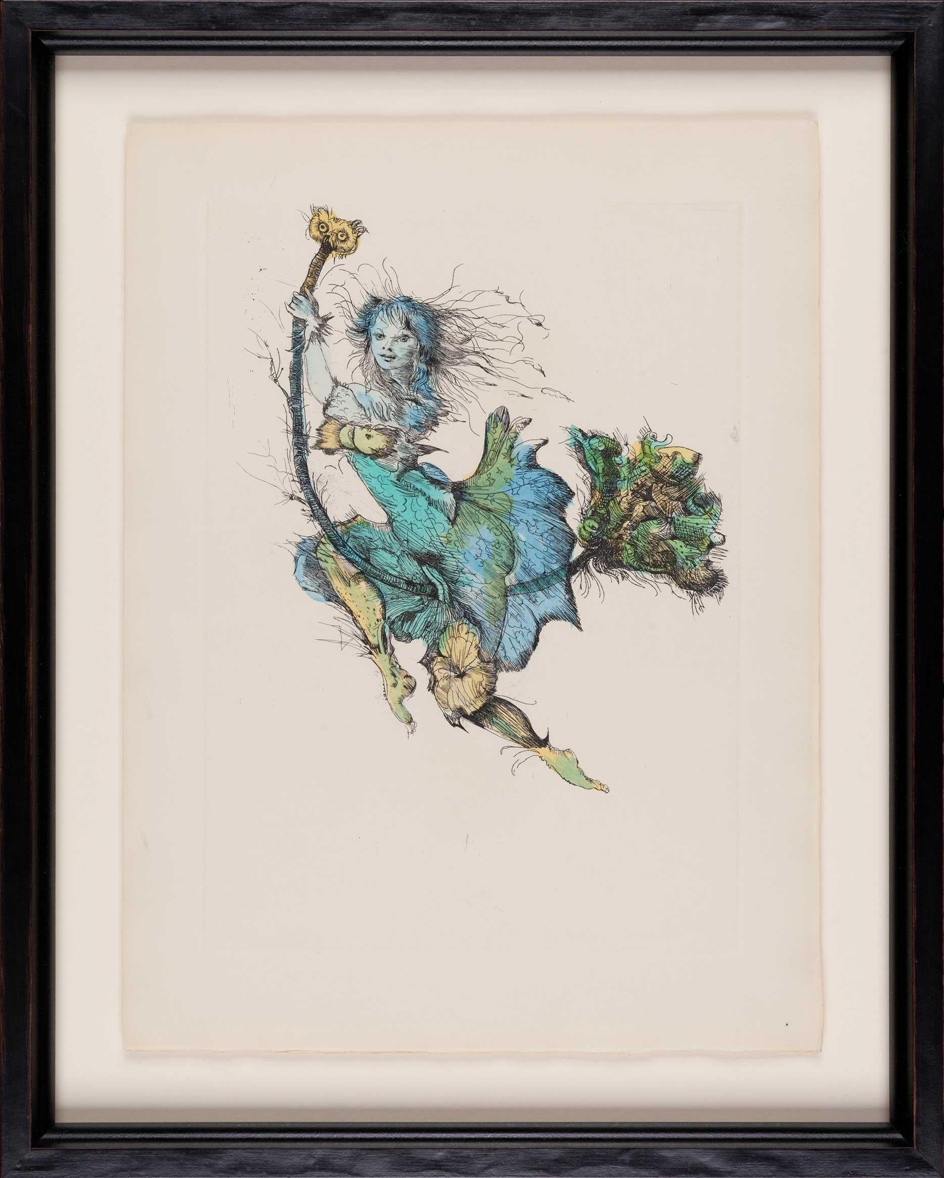 Portrait Print Leonor Fini - Mélika (coloriée à la main)