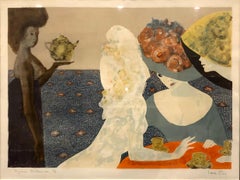 Parques Hôtel, Leonor Fini Lithographie avec aquarelle