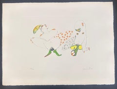 Pendant l'été - Litografía numerada firmada a mano Leonor Fini Surrealista, 1975