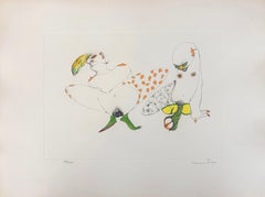 Pendant l'été - Litografía numerada firmada a mano Leonor Fini Surrealista, 1975