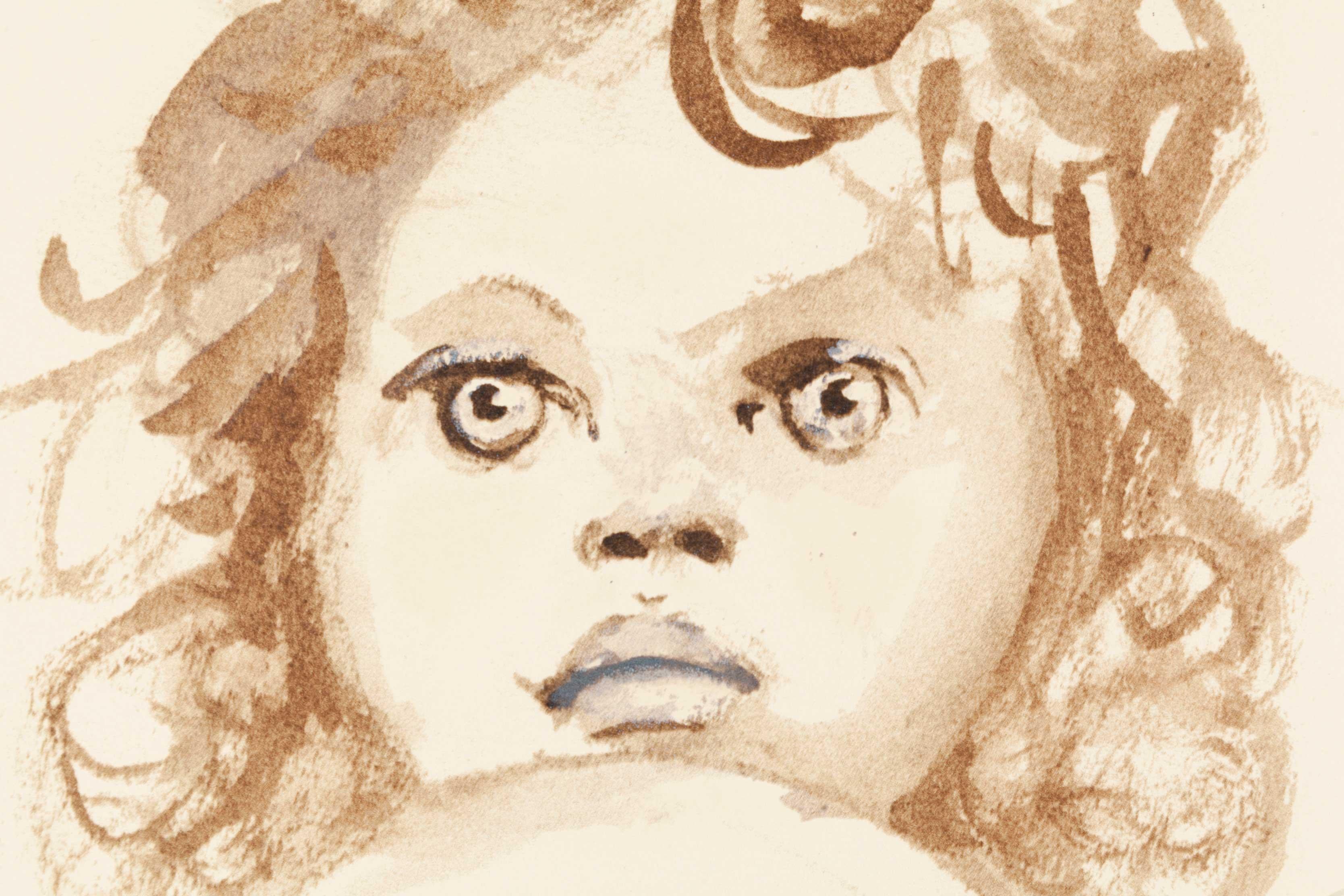 Portrait No. 14 - White Portrait Print by Leonor Fini