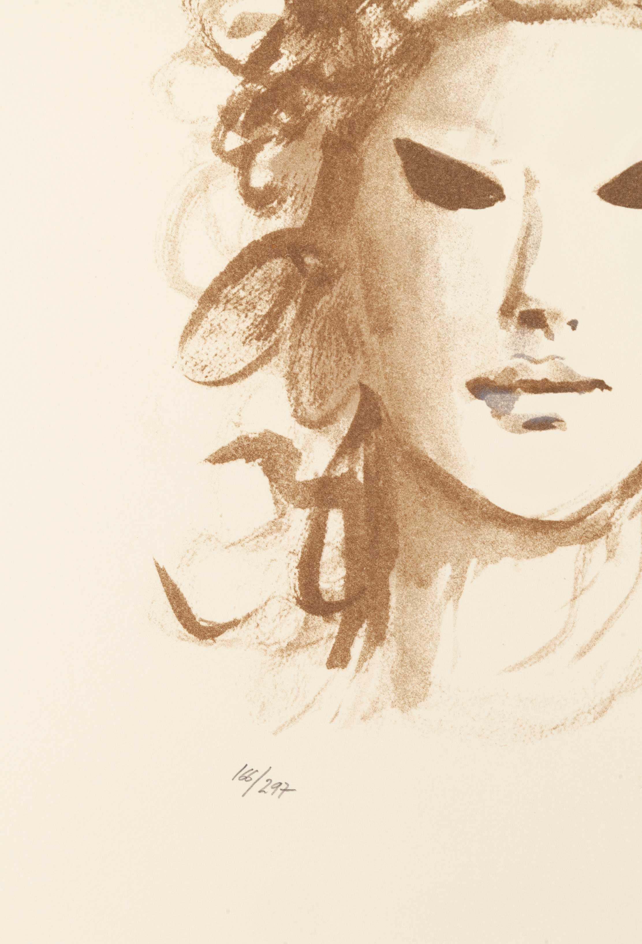 Portrait No. 5 - Surrealist Print by Leonor Fini