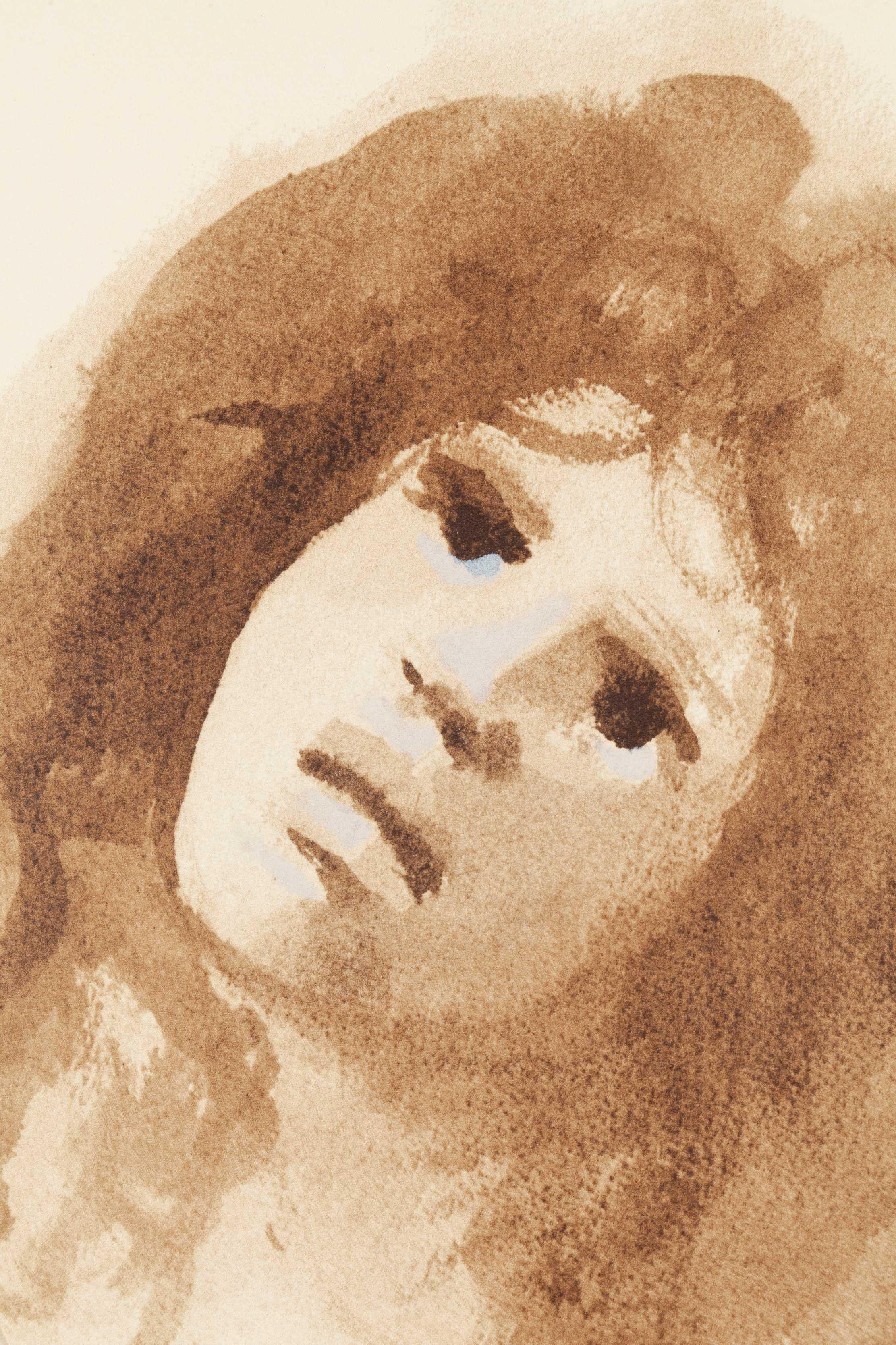 Portrait No. 9 - White Portrait Print by Leonor Fini
