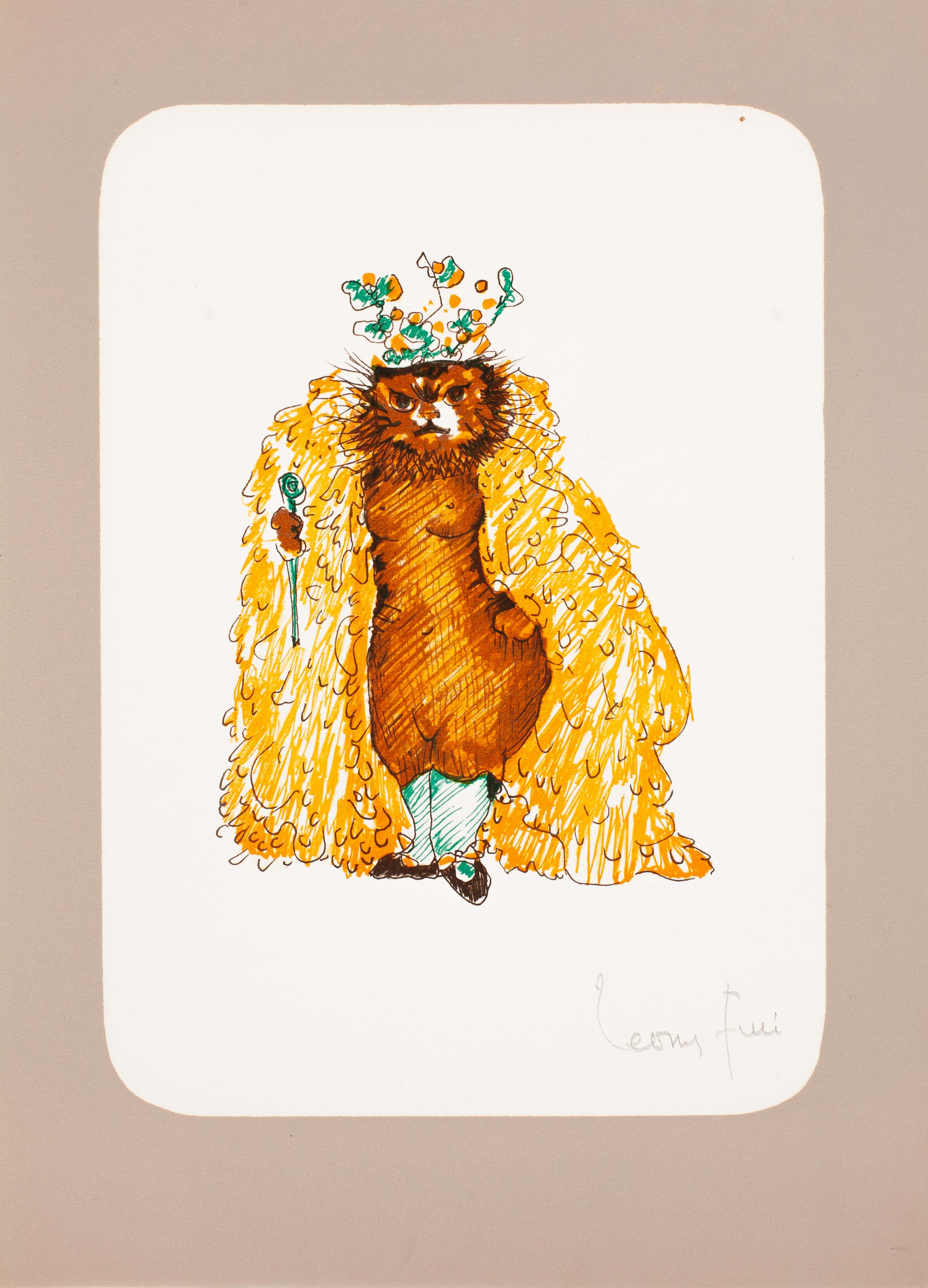 Chat en robe - Print de Leonor Fini