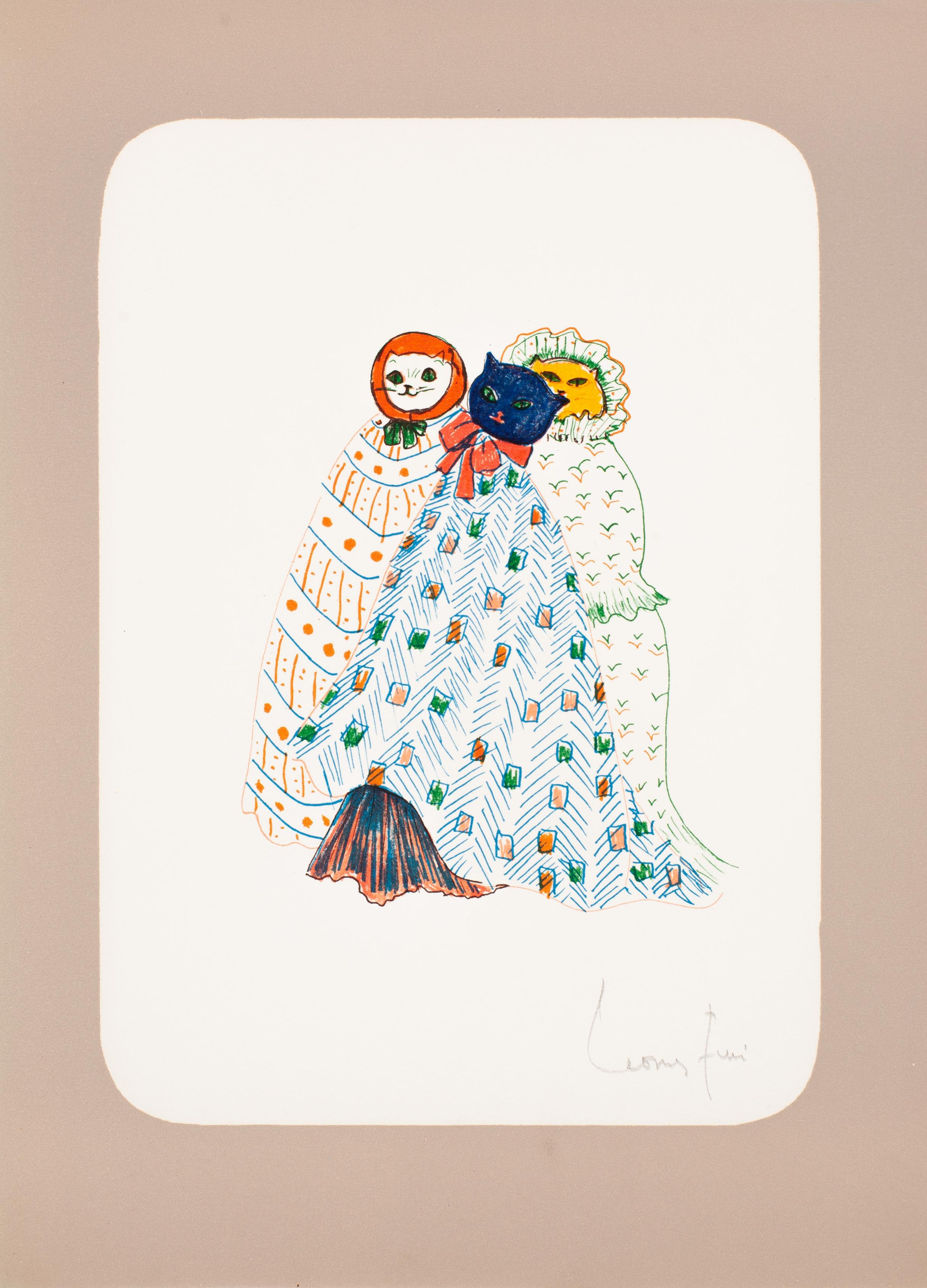 LEONOR FINI
Chat en robe 
1973

Lithographie couleur

Ed. 157/230

12,5 x 9 pouces