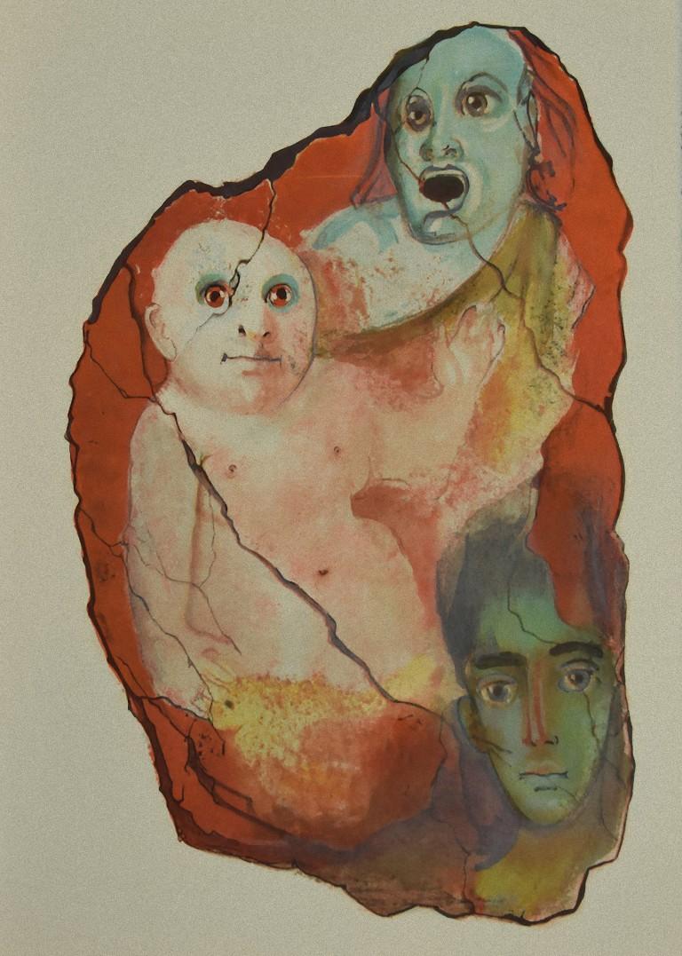 Satiricon is original colored lithography, realized in 1970 by Leonor Fini, an Argentine-Italian painter who spent her artistic career in France and was associated with the Surrealist movement.

In very good condition.

From series "Satiricon de