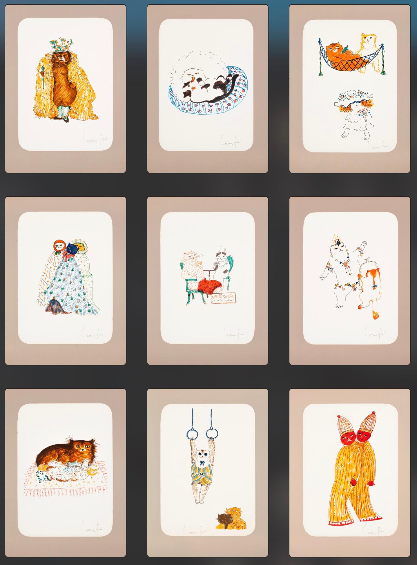 Leonor Fini Animal Print - Set of 8 Fini Cats