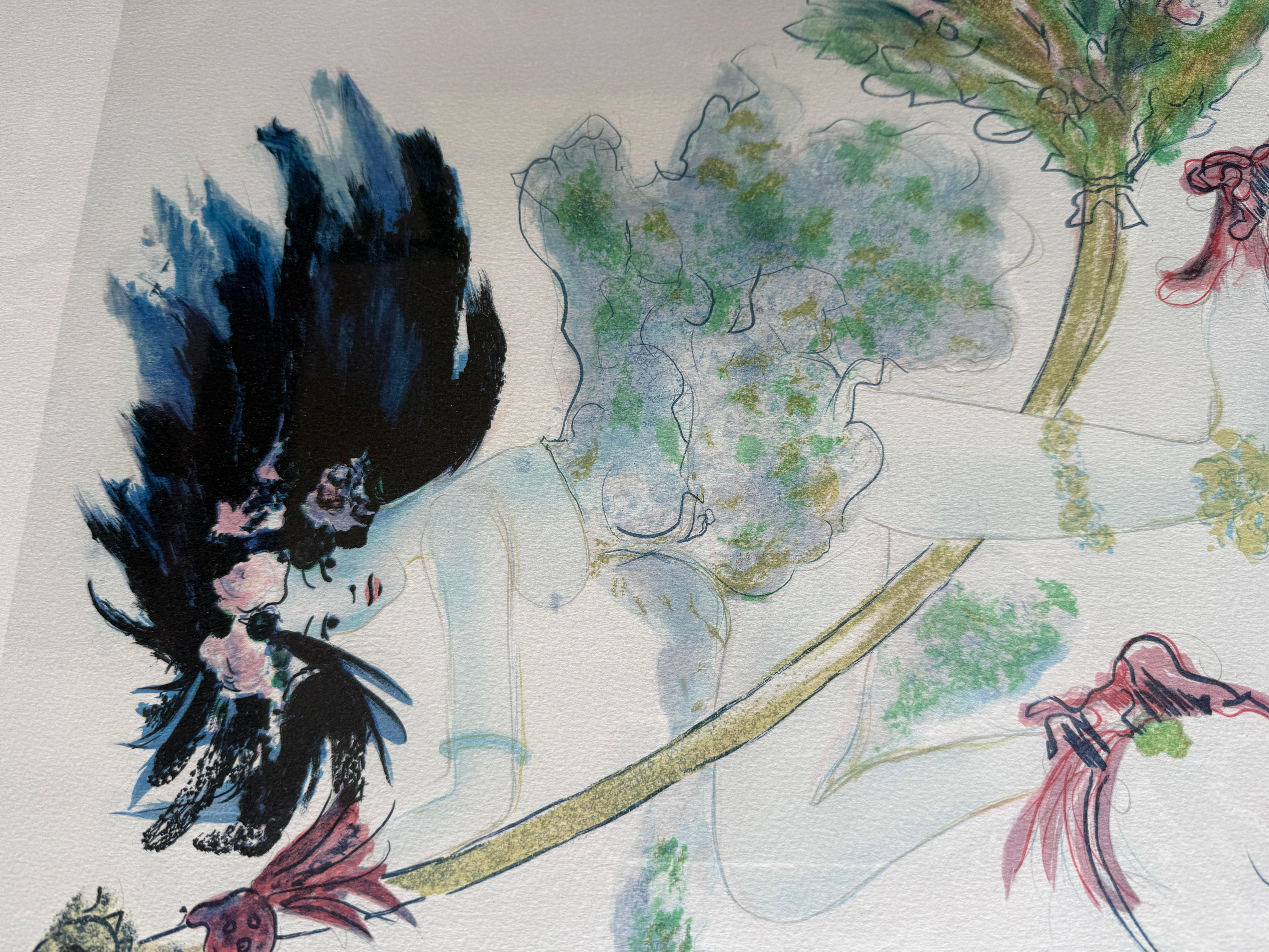 Artistics : Leonor Fini (Buenos Aires, 1907 - Paris, 1996)
Titre : Sorcière Bleue
Date : ca. 1970-1972
Technique : Lithographie couleur sur papier Arches
Édition : E.A. 4/35 (Épreuve d'Artiste / Artist's Proof)
Signature : Signée à la main au crayon