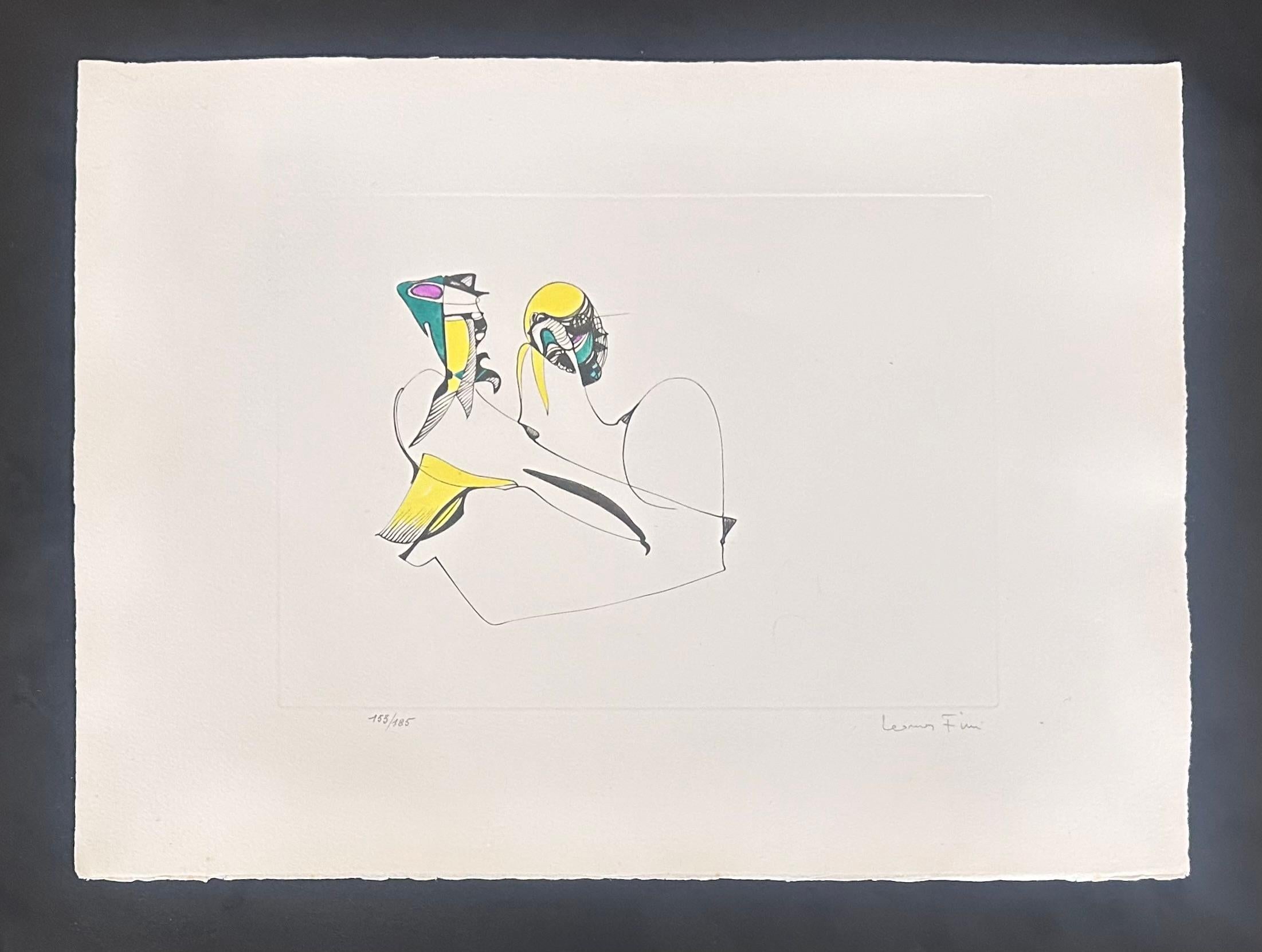 Surrealist composition - Hand-signed lithograph Leonor Fini Surrealist, 1975 For Sale 1