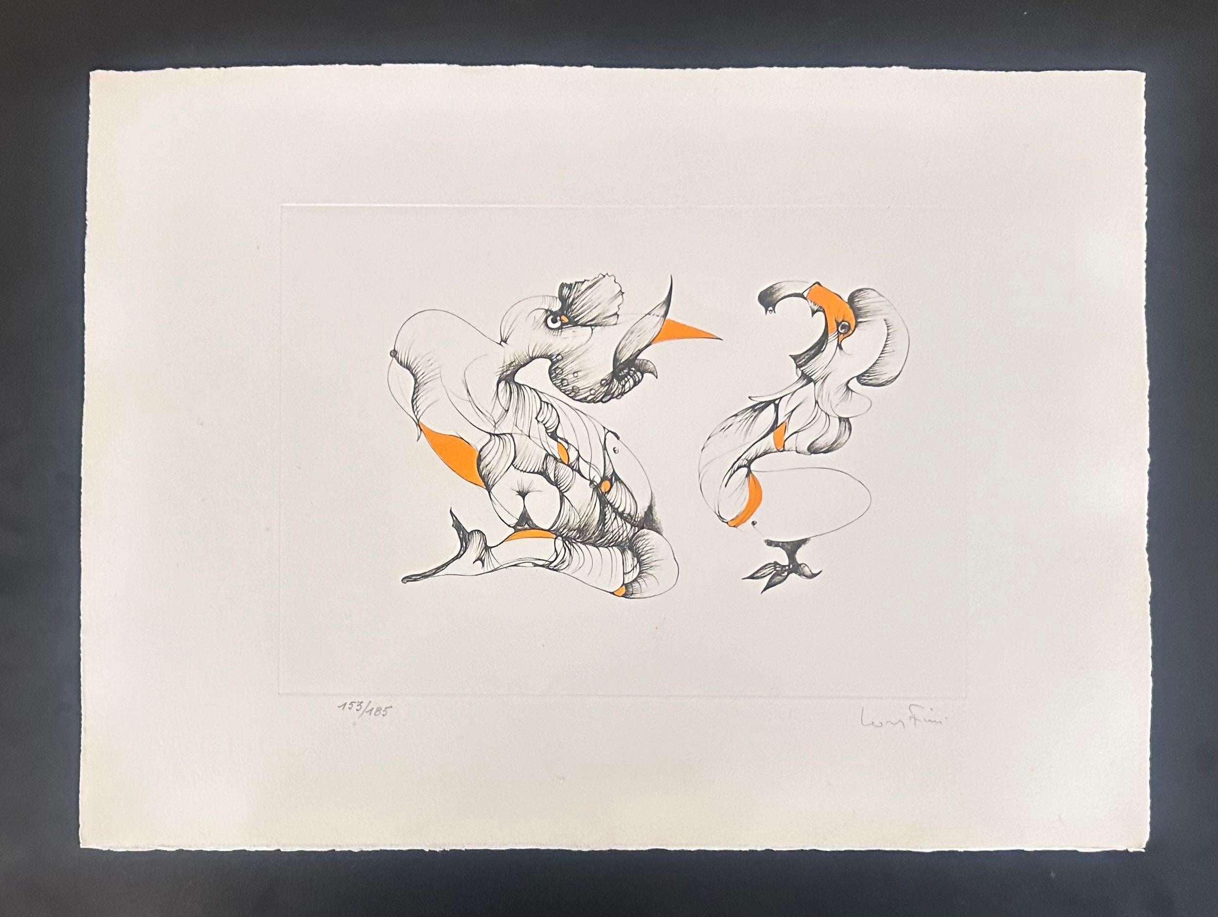 Surrealist composition - Hand-signed lithograph Leonor Fini Surrealist, 1975 For Sale 1