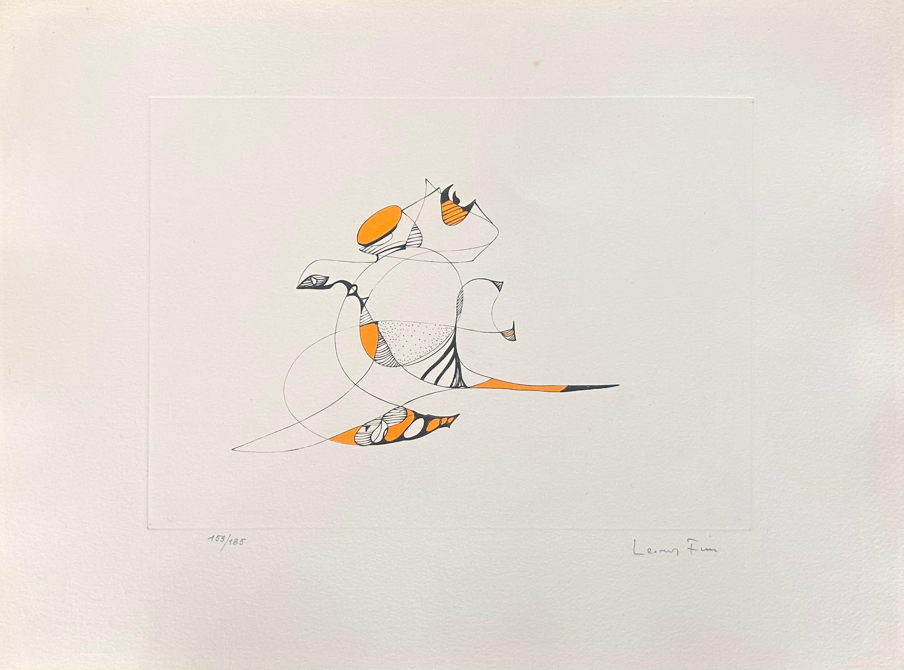 Composición surrealista - Litografía firmada a mano Leonor Fini Surrealista, 1975