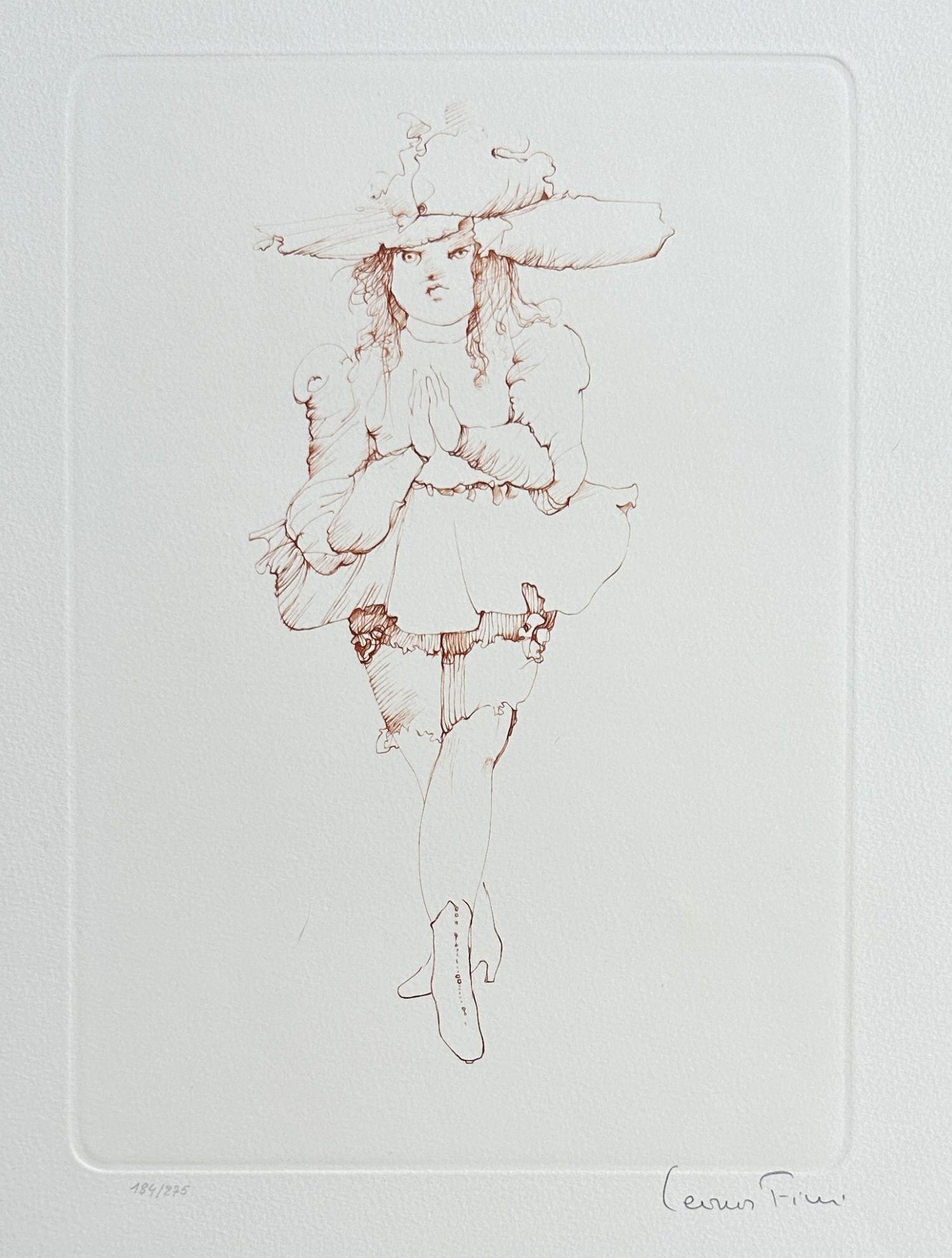 Femme surréaliste - eau-forte originale signée et numérotée à la main - Print de Leonor Fini