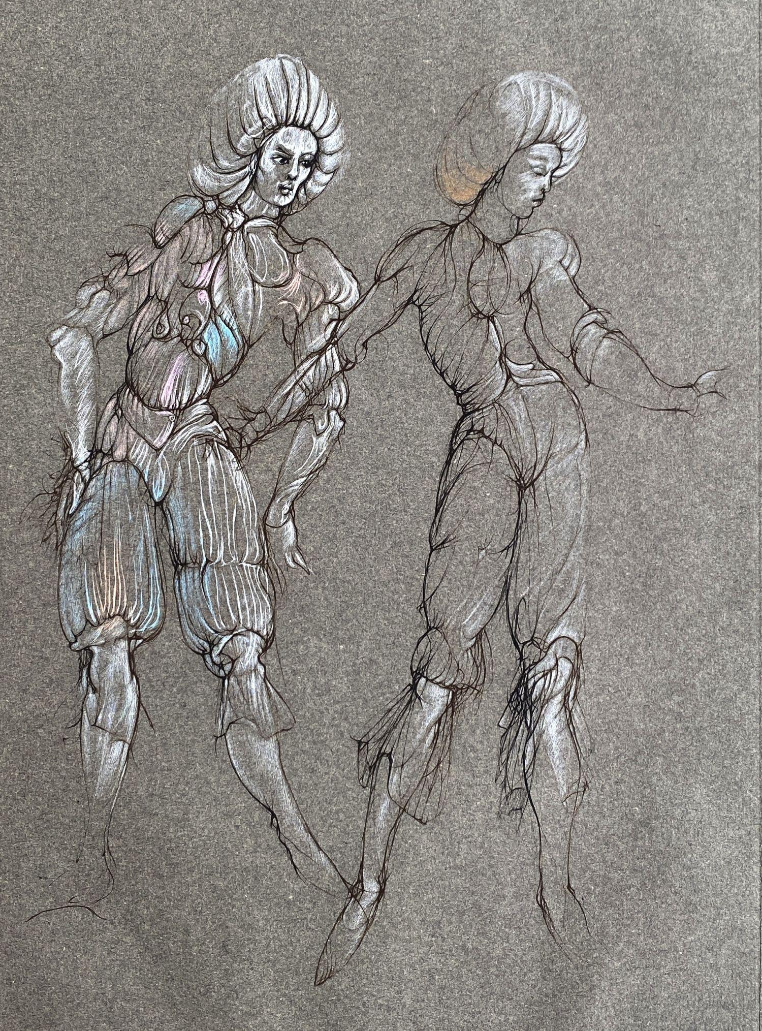 Surrealist Lovers - Original Etching Hand Signed & Numbered - Print by Leonor Fini