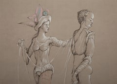 Tango, acquaforte surrealista su carta Fabriano Italia di Leonor Fini