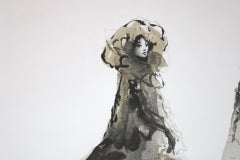 Gli astanti - litografia numerata e firmata a mano Leonor Fini Surrealista, 1975