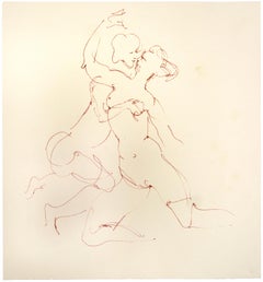 The Couple - Original Lithograph on Cardboard by Leonor Fini - 20th Century