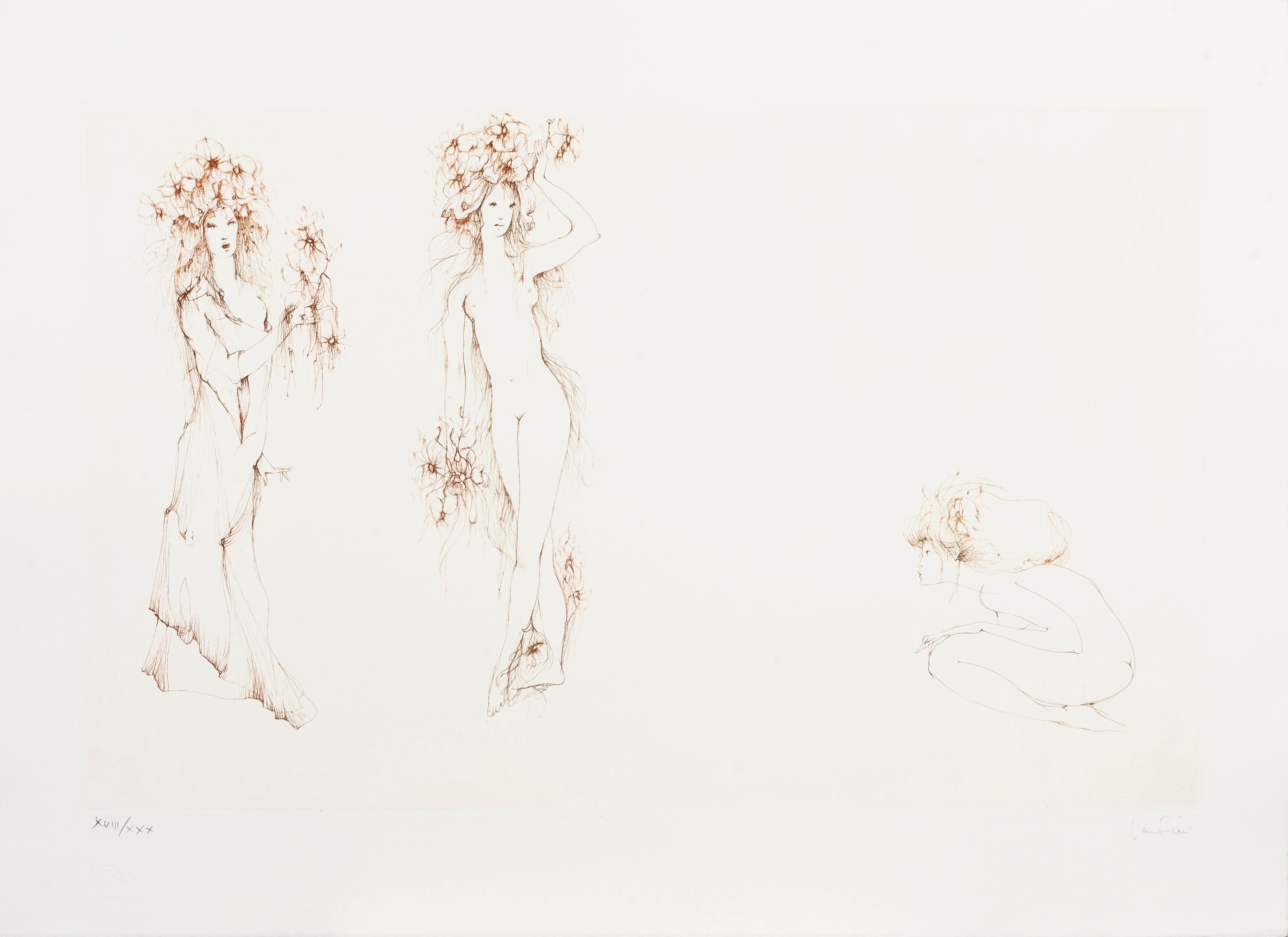 Leonor Fini Animal Print - The Nymphs (A)
