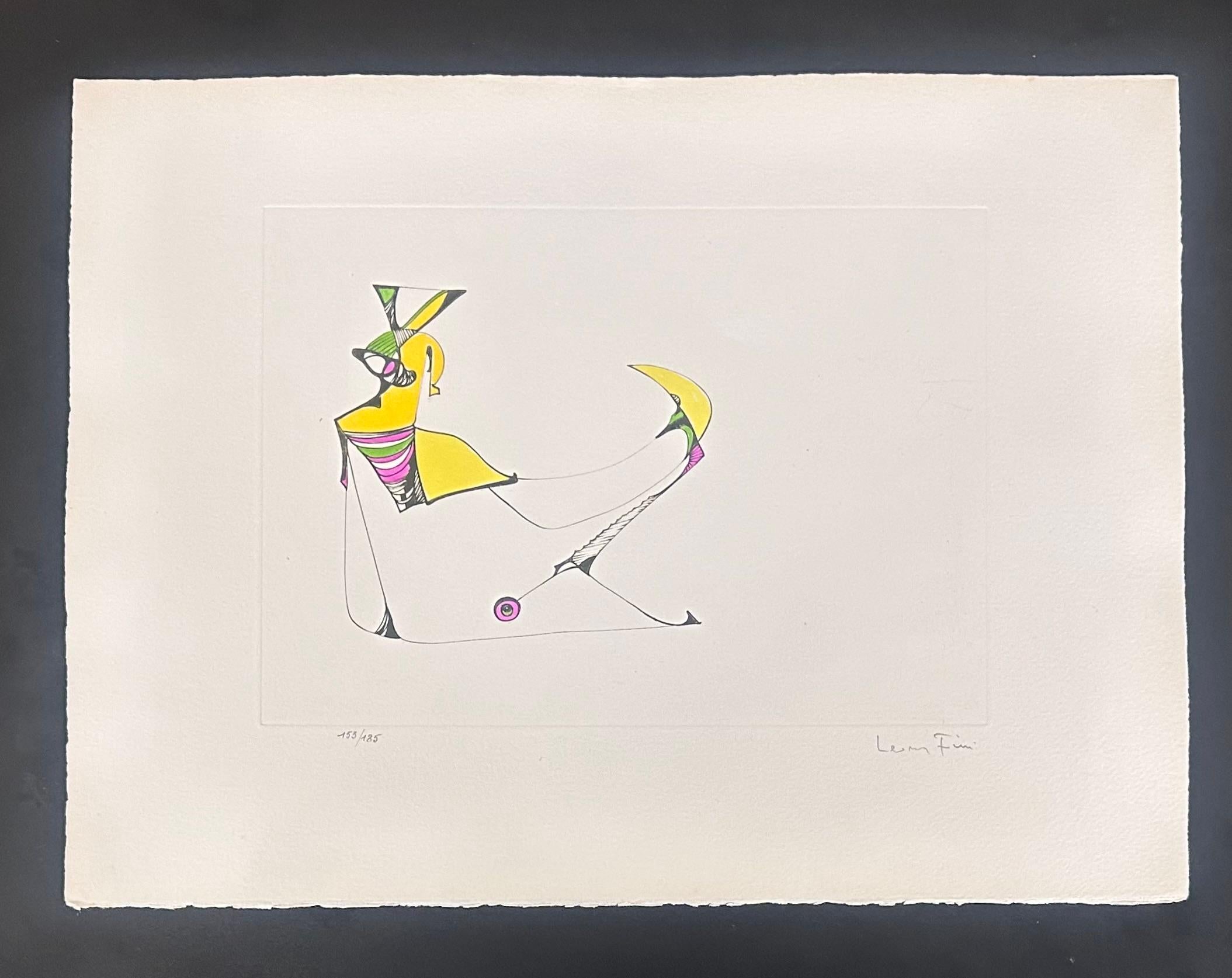 The Seduction - Hand-signed and numbered lithograph Leonor Fini Surrealist, 1975 For Sale 1