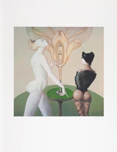 Untitled (White nude male and woman in black)