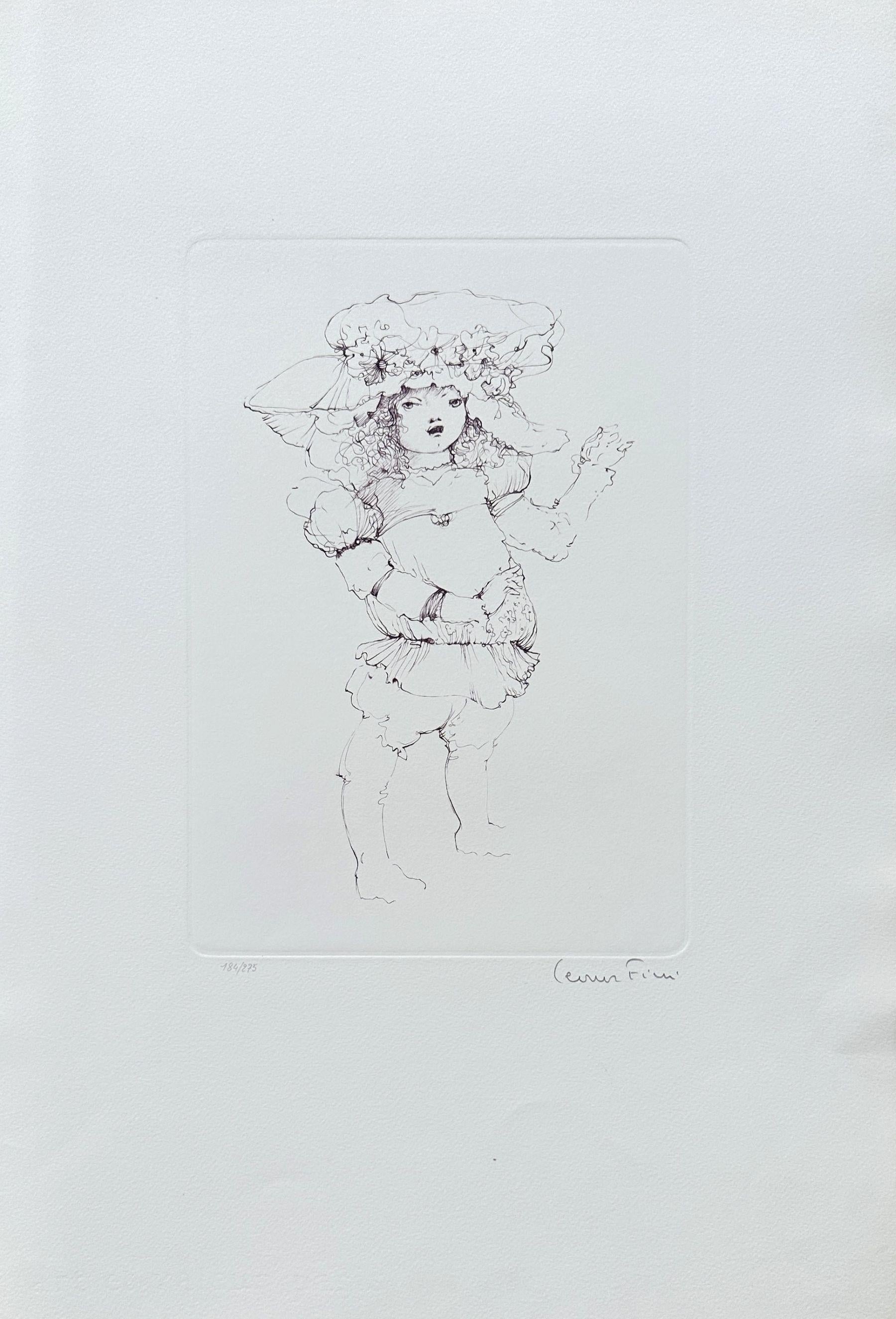 Leonor Fini Figurative Print - Young Lady - Original Etching Hand Signed & Numbered
