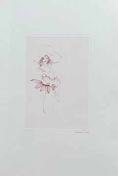 Young Lady With Flower - Original Etching Hand Signed & Numbered