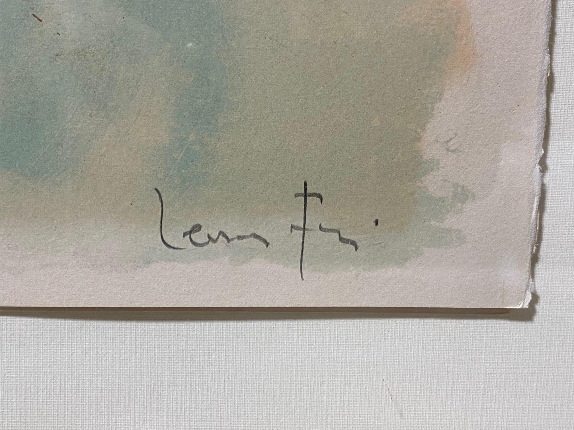 Papier  Magnifique lithographie encadrée « Deux Femmes » signée Leonor Fini, vers 1970 en vente