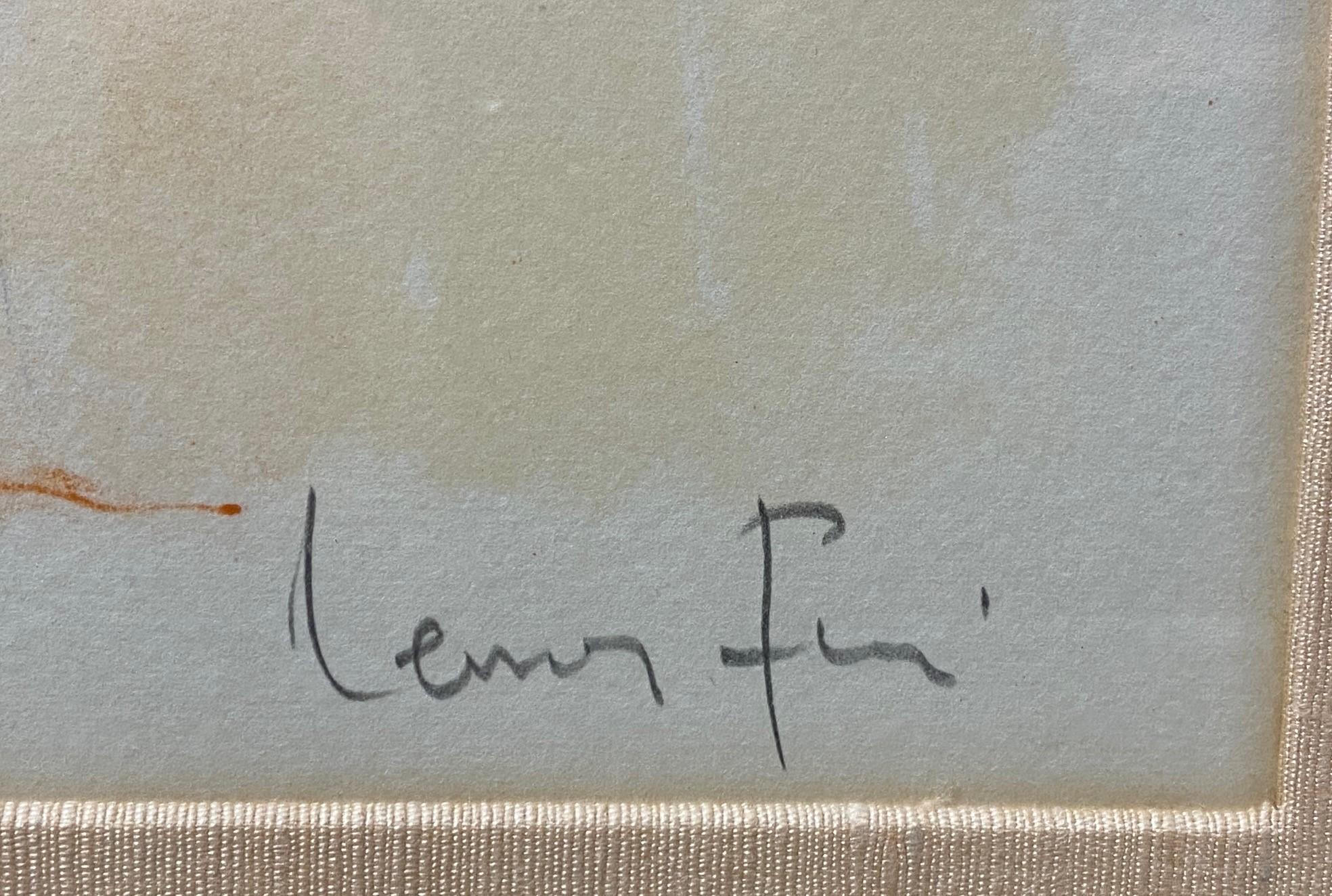 Signierter gerahmter Lithograh-Druck Femme Avec Cheveux Rouge von Leonor Fini, ca. 1970er Jahre (Papier) im Angebot