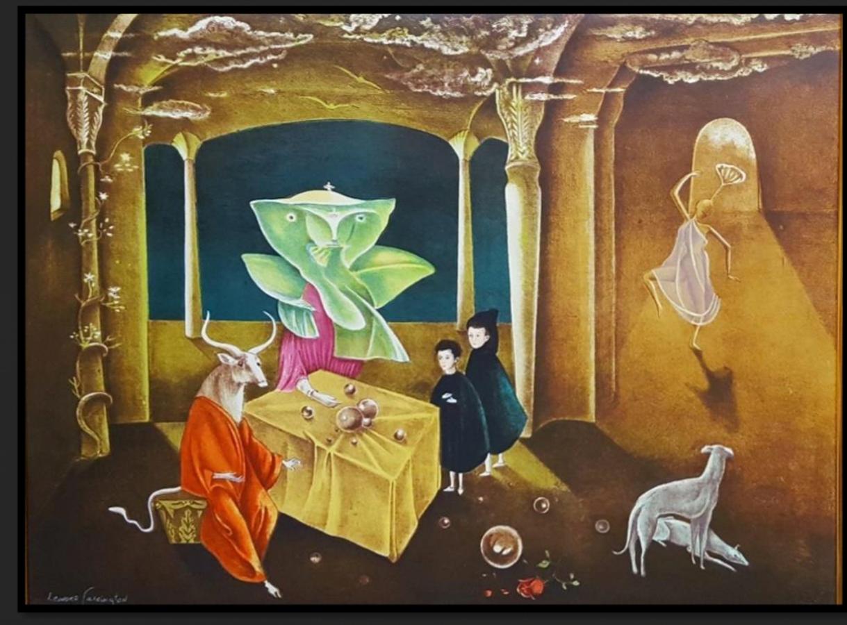 Leonora Carrington (Lancashire, Inglaterra, 6 de abril de 1917 - Ciudad de México, 25 de mayo de 2011) fue una pintora y escritora surrealista inglesa naturalizada mexicana.

En los años ochenta, Carrington empezó a fundir esculturas en bronce,